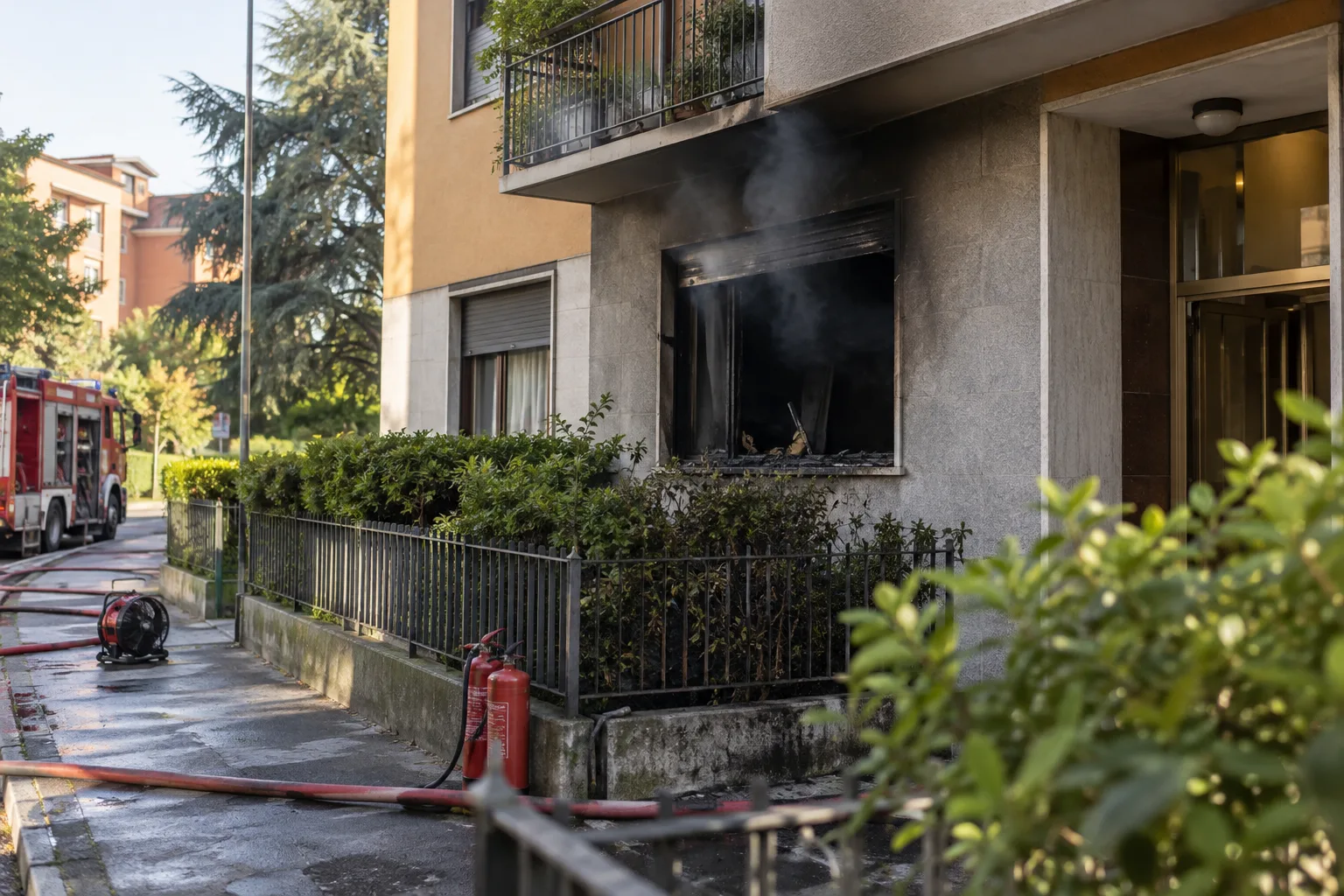Appartamento in fiamme a Vimodrone, un ferito grave