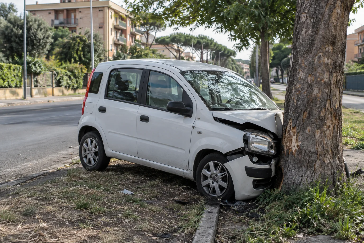 Fuga in auto rubata a Torre Maura: due minorenni fermati dopo lo schianto contro un albero