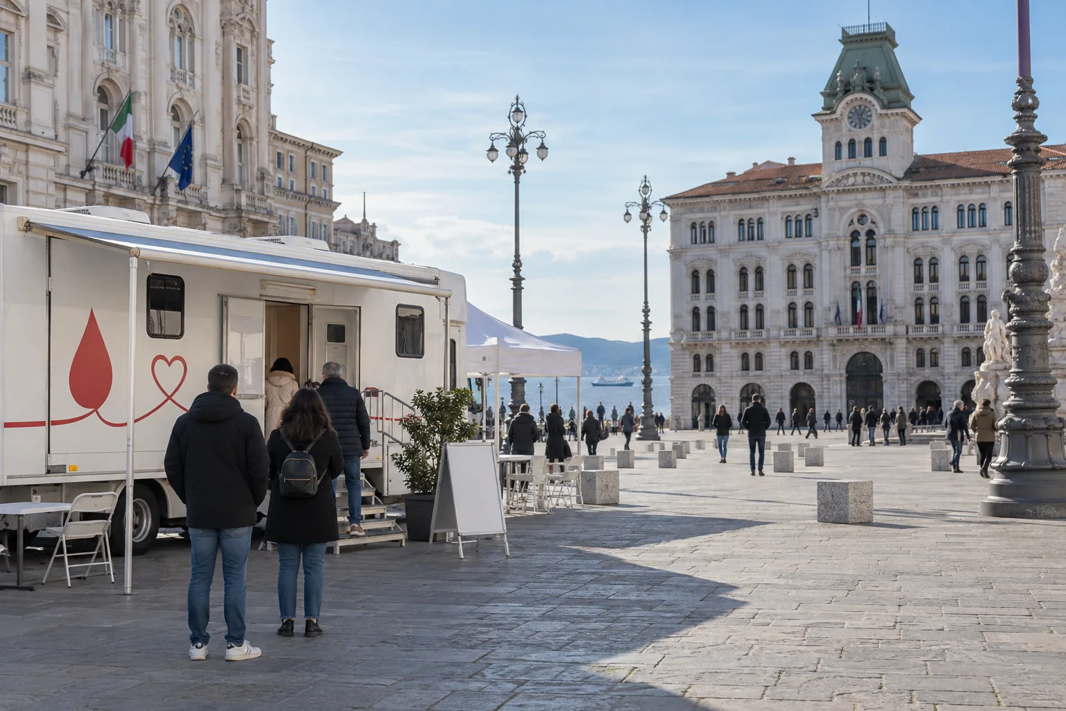 Donazioni in piazza: domani l’autoemoteca dei 'Donatori Nati' in Piazza Unità a Trieste