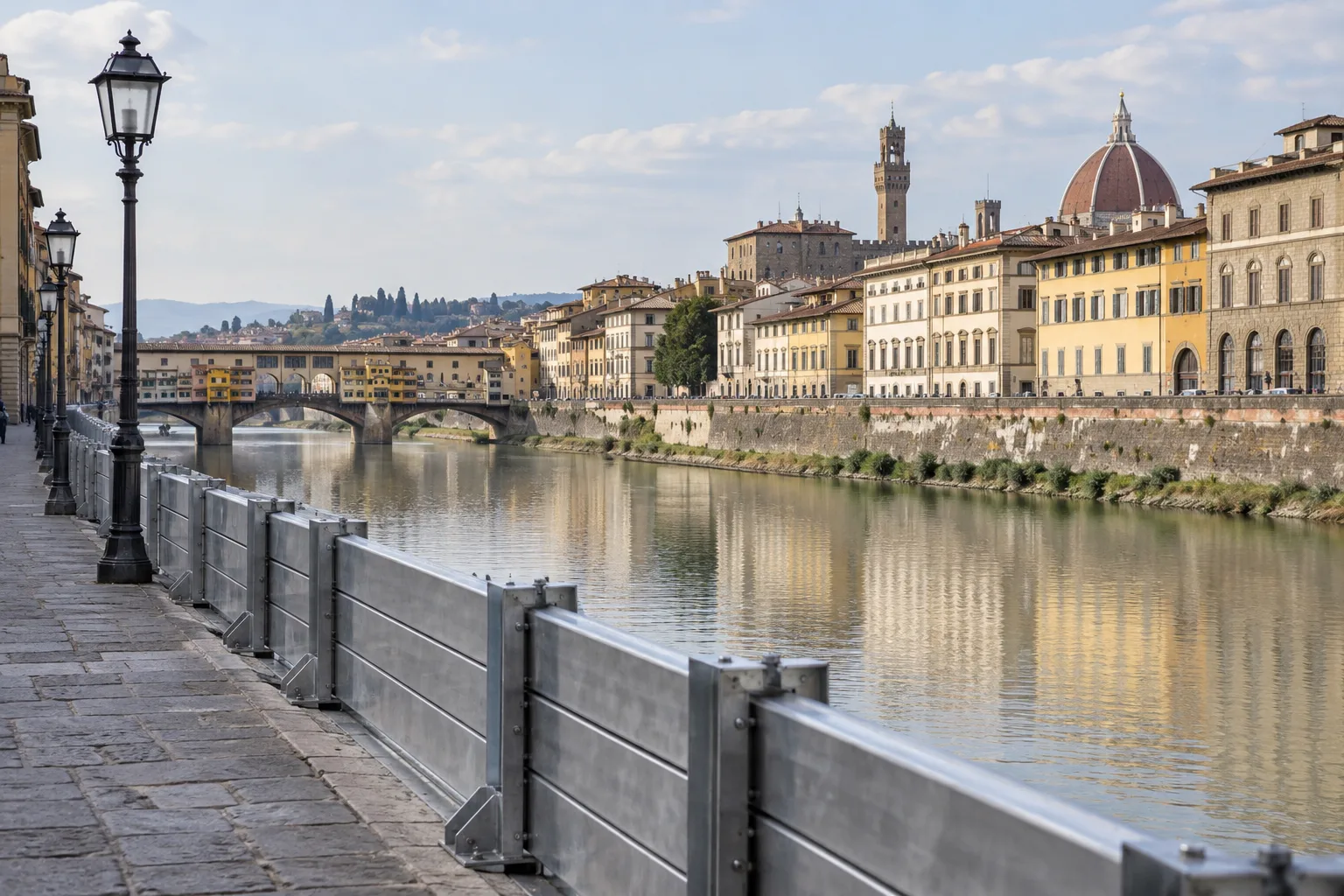 Firenze, panconi modulari e nuove arginature: completato il piano da 15 milioni per difendere i lungarni