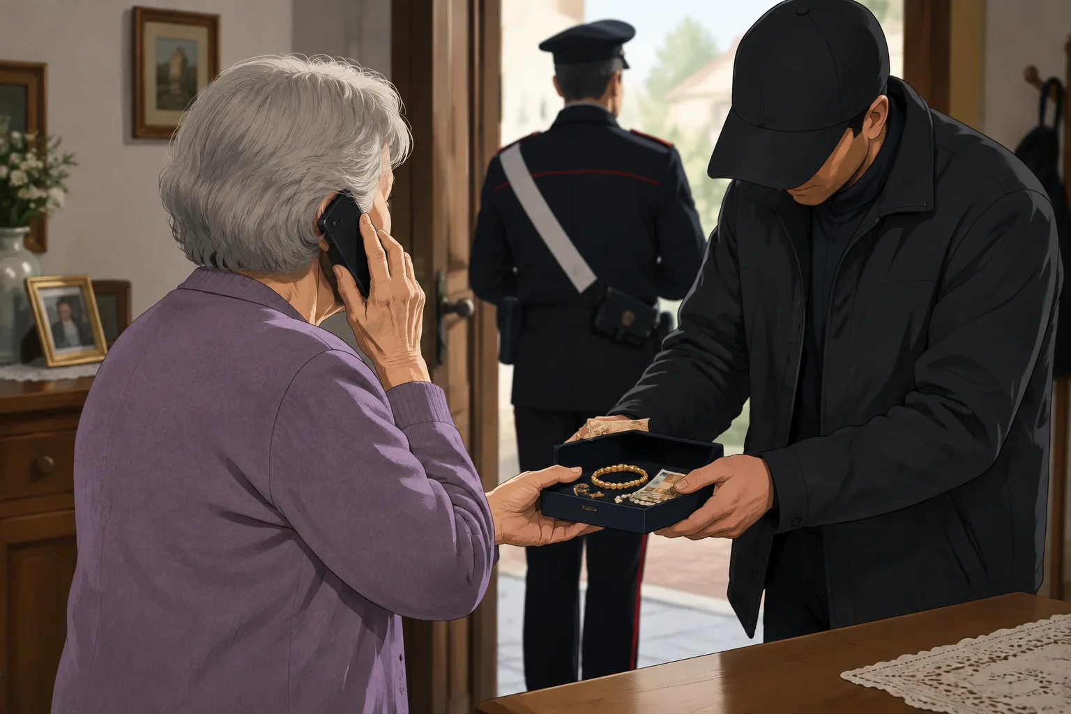 Truffa telefonica a Mombaroccio: 85enne derubata, indagini dei Carabinieri