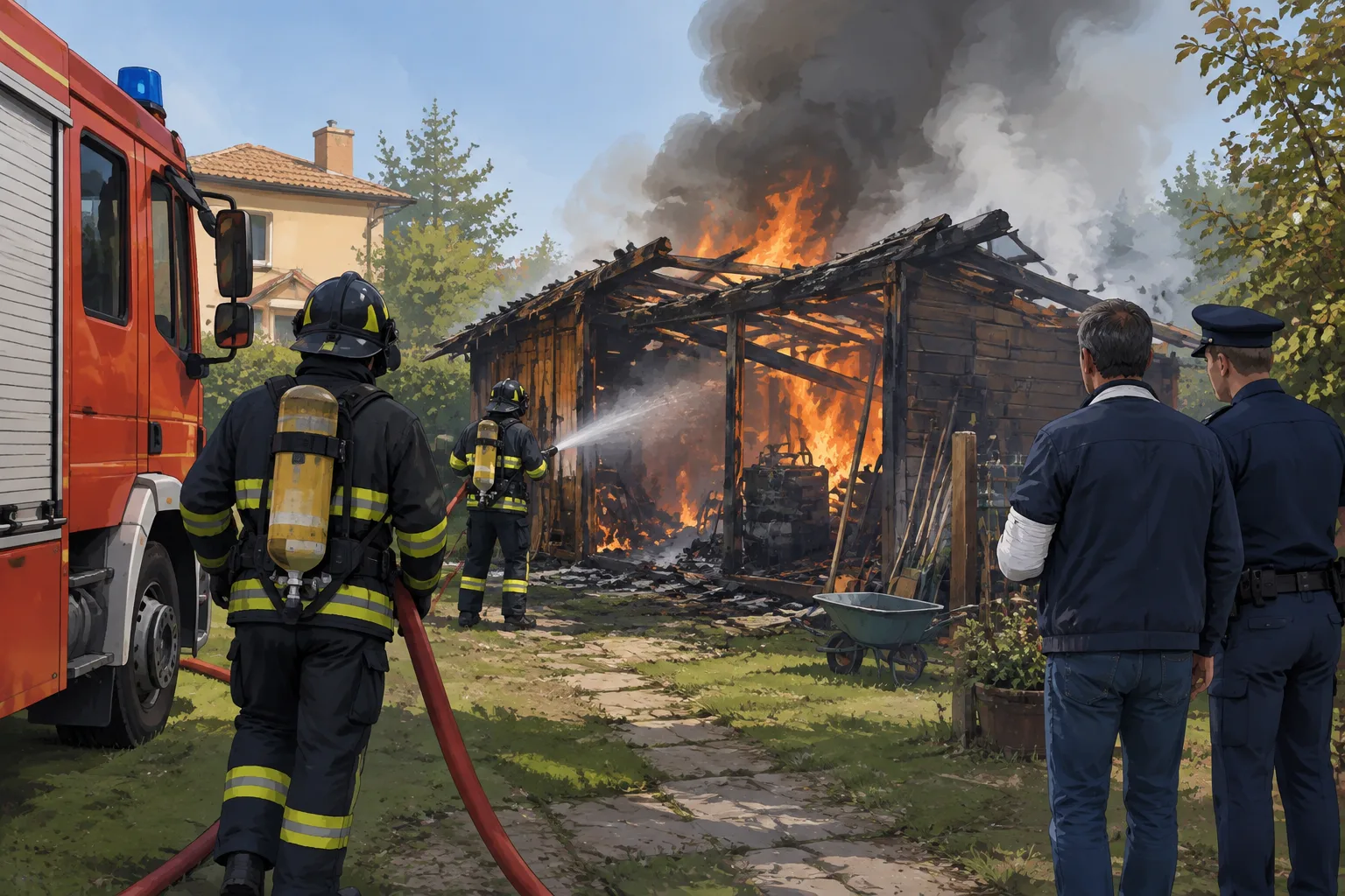Rogo a Granarolo dell'Emilia: due feriti mentre cercavano di spegnere un ricovero attrezzi