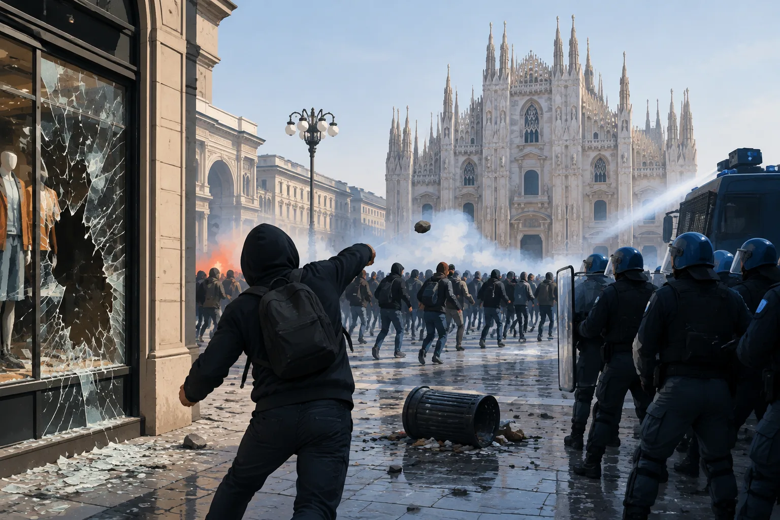 Nuovi scontri in centro a Milano: vetrine infrante, saccheggi e Duomo chiuso ai turisti