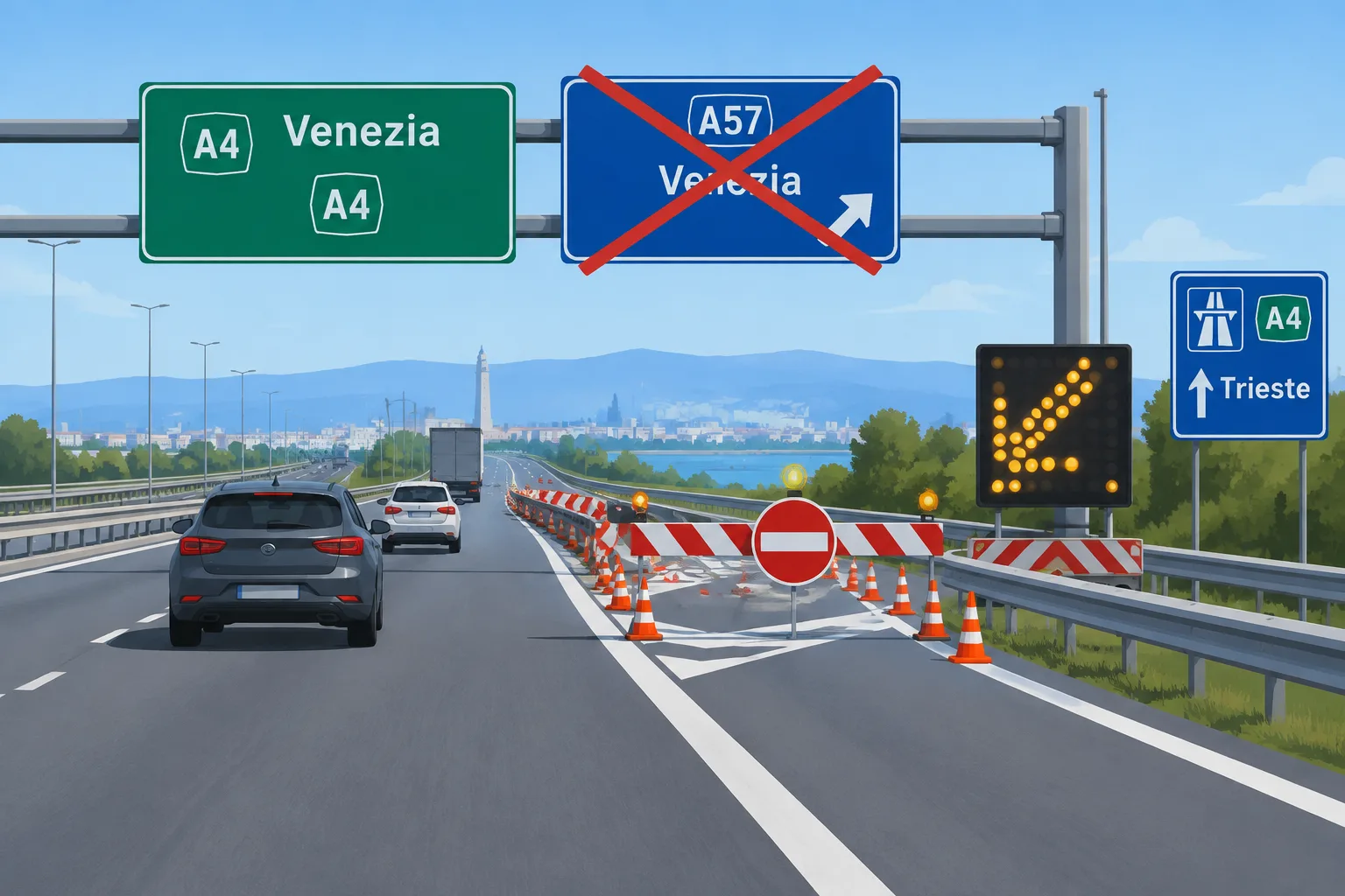 Chiusura temporanea dello svincolo A4–A57: possibili ripercussioni per chi viaggia da Trieste verso Venezia