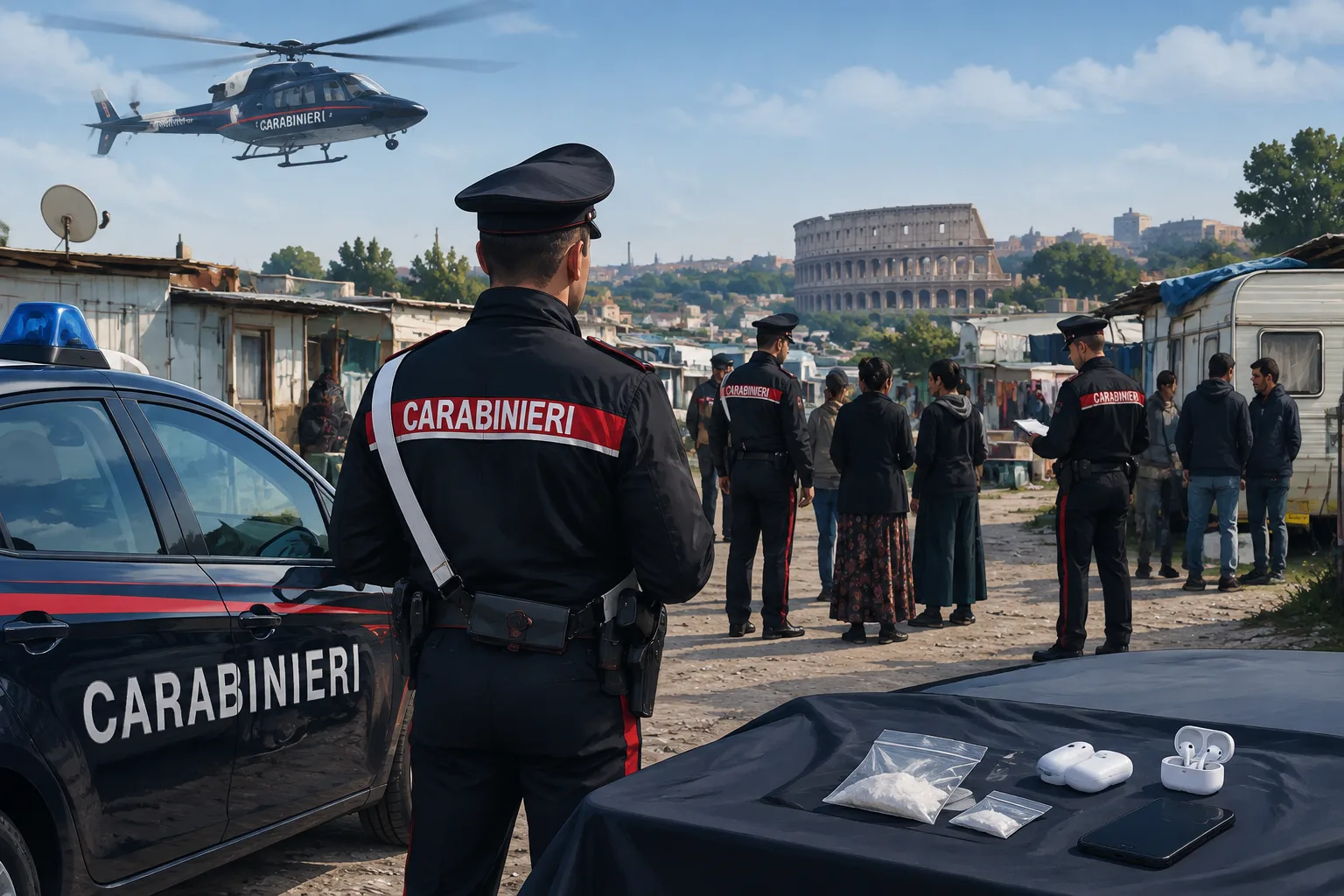 Controlli nei campi nomadi di Roma: 269 persone identificate e diversi sequestri