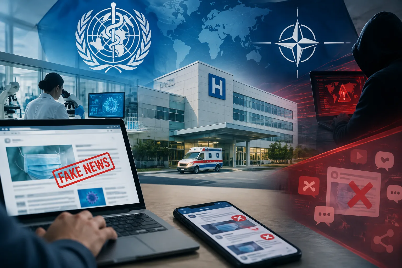 Oms e Nato segnalano la guerra ibrida contro ospedali, centri di ricerca e informazione sanitaria
