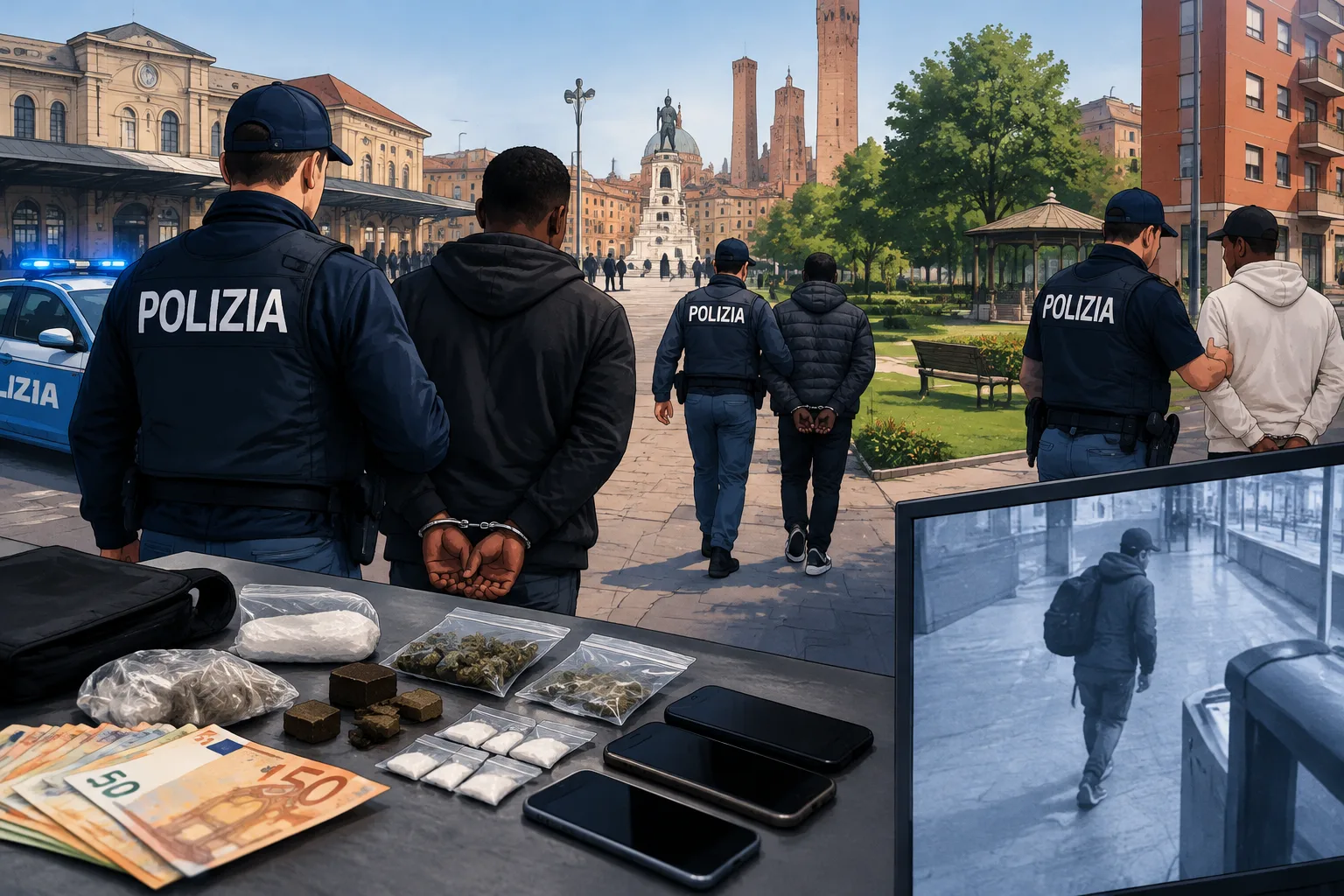 Tre arresti per spaccio e una denuncia dopo controlli tra Stazione, Giardini Fava e Bolognina