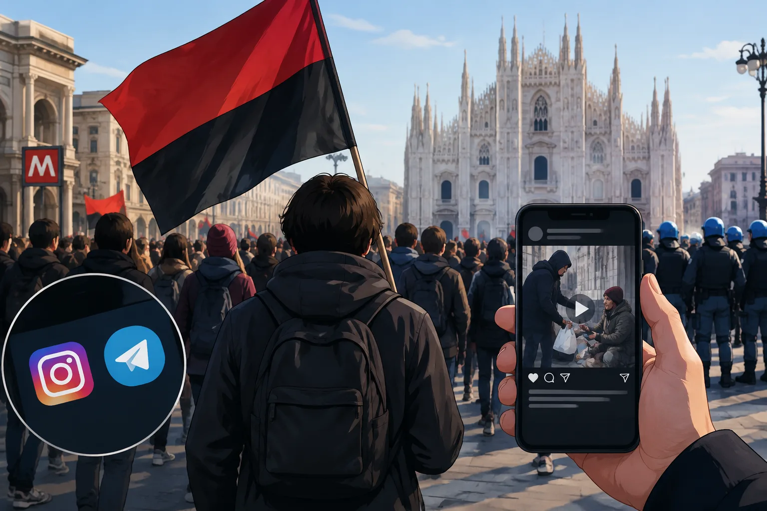 "Movimento 17 ottobre": a Milano l'annuncio di mobilitazioni settimanali e post che parlano di "esproprio proletario"