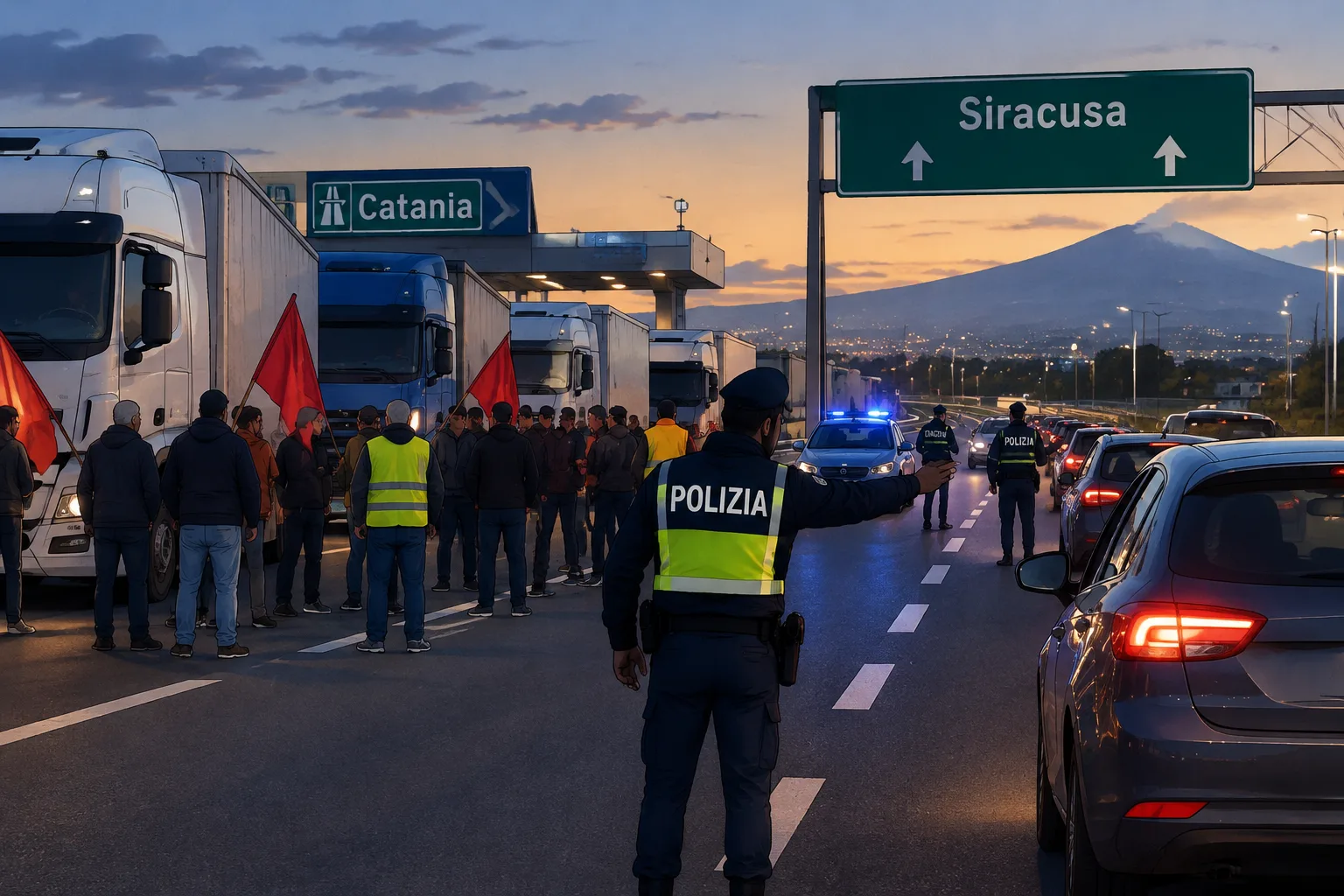 Tir e manifestanti a Catania rallentano il traffico verso Siracusa