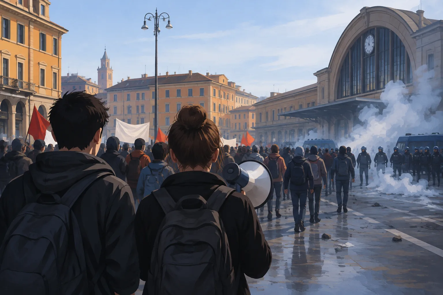 Organizzatori di 'Piazza Italia': «Siamo stati lasciati soli, nessun agente presente»