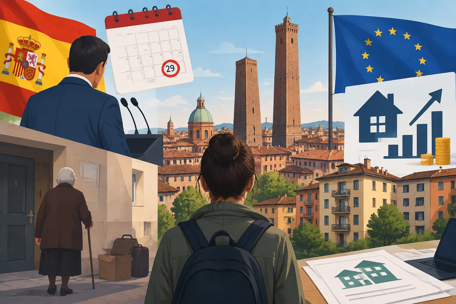 Dal caso Madrid all’allarme casa a Bologna: numeri, politiche e richieste europee
