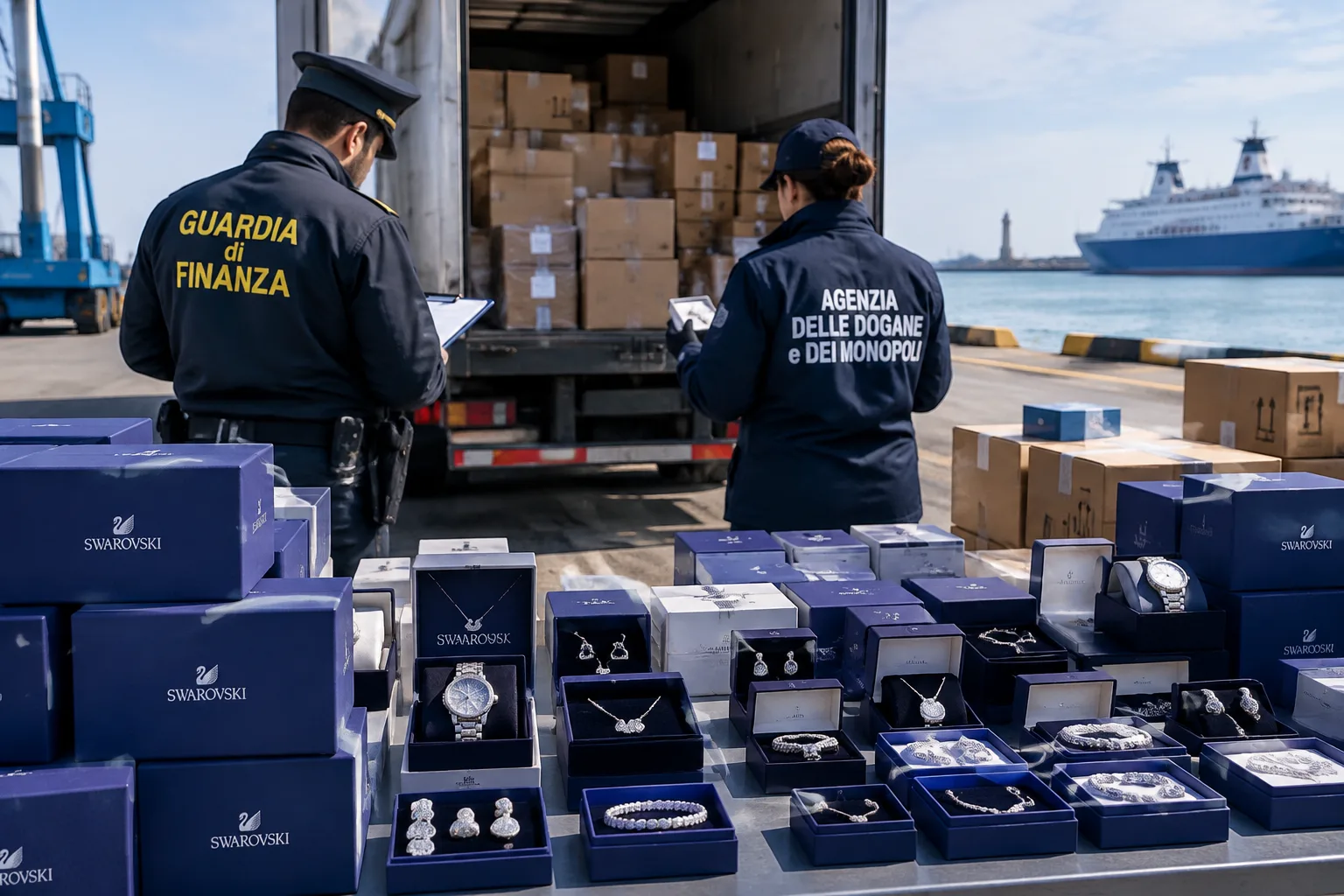 Sequestrati oltre 24mila accessori con falso marchio Swarovski al porto di Bari
