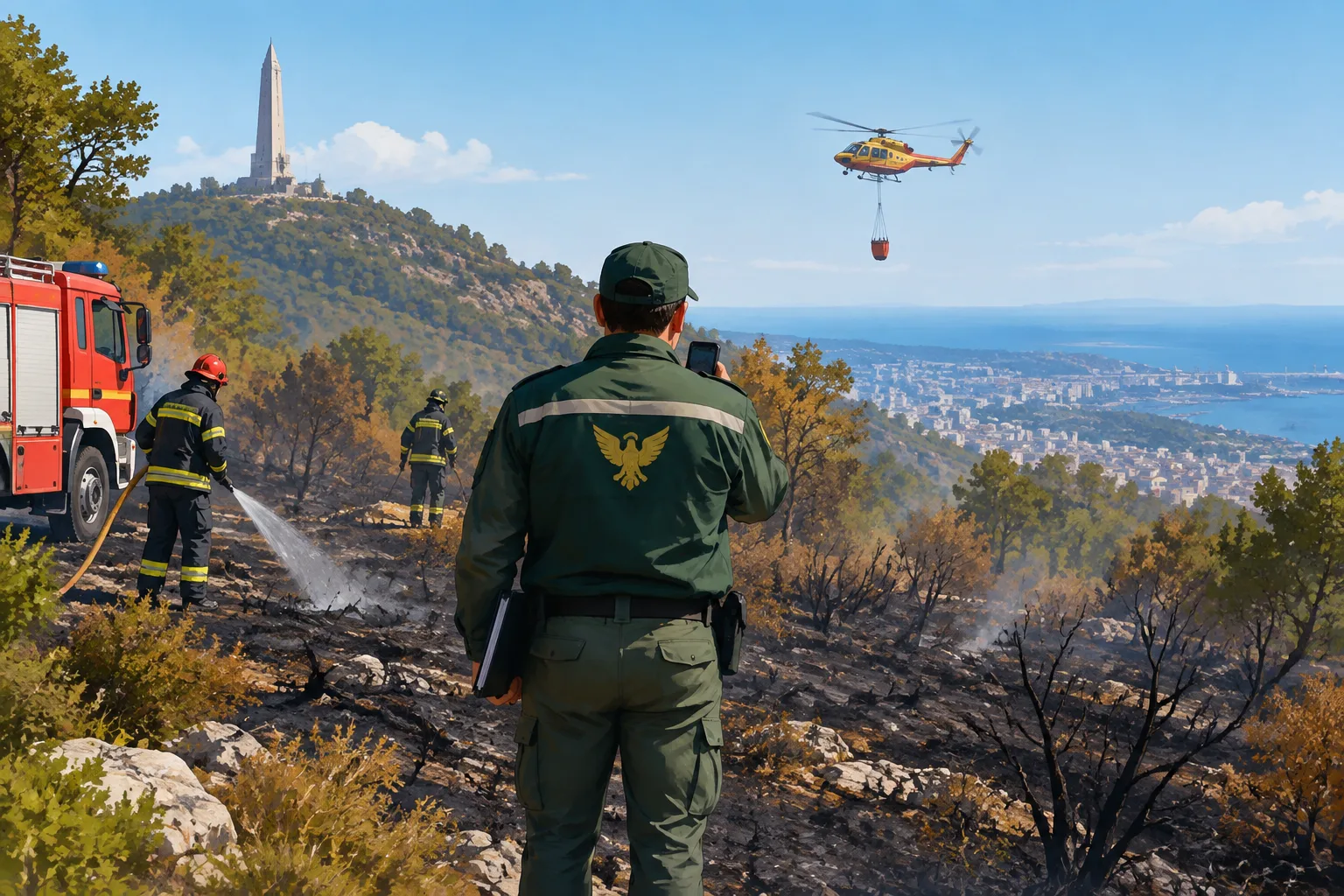 Incendio sul Carso triestino: spento il rogo tra Opicina e Monte Grisa