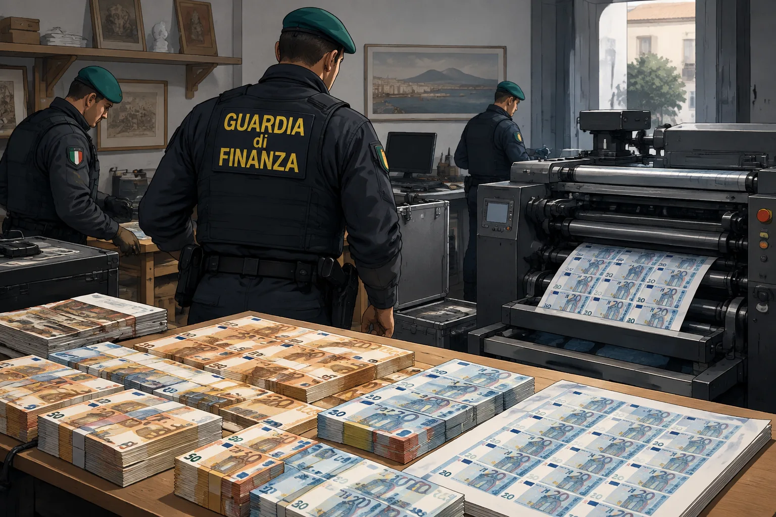 Scoperta a Napoli una stamperia di banconote false: sequestrati 400mila euro