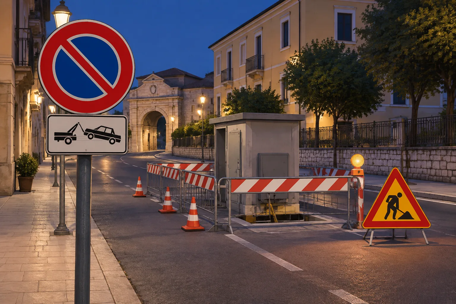Benevento, divieto di sosta notturno in via Ennio Goduti per manutenzione della cabina Dogana