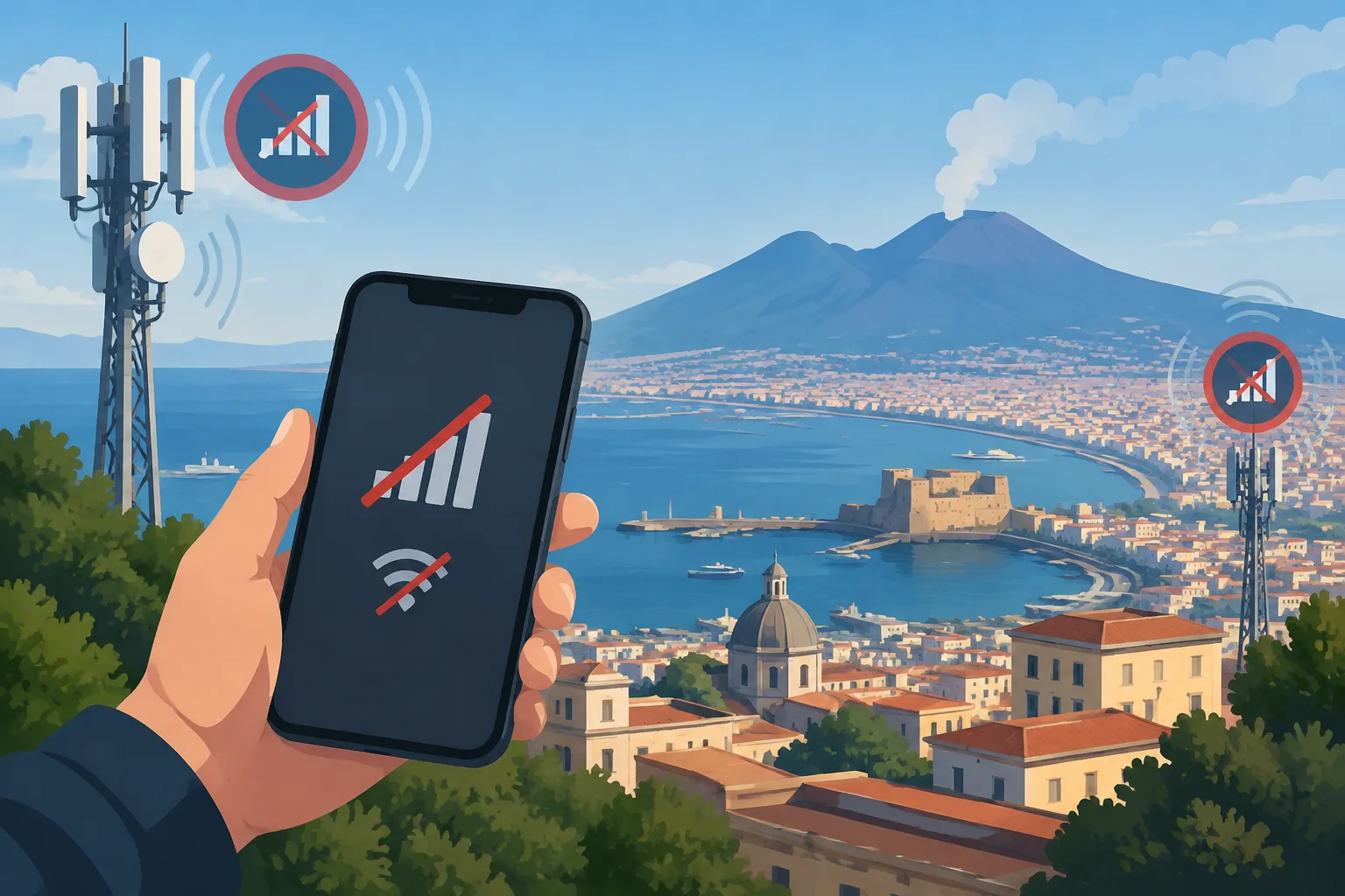 Guasti alla rete nel Vesuviano: segnalazioni da Ercolano, Torre Annunziata e altri comuni