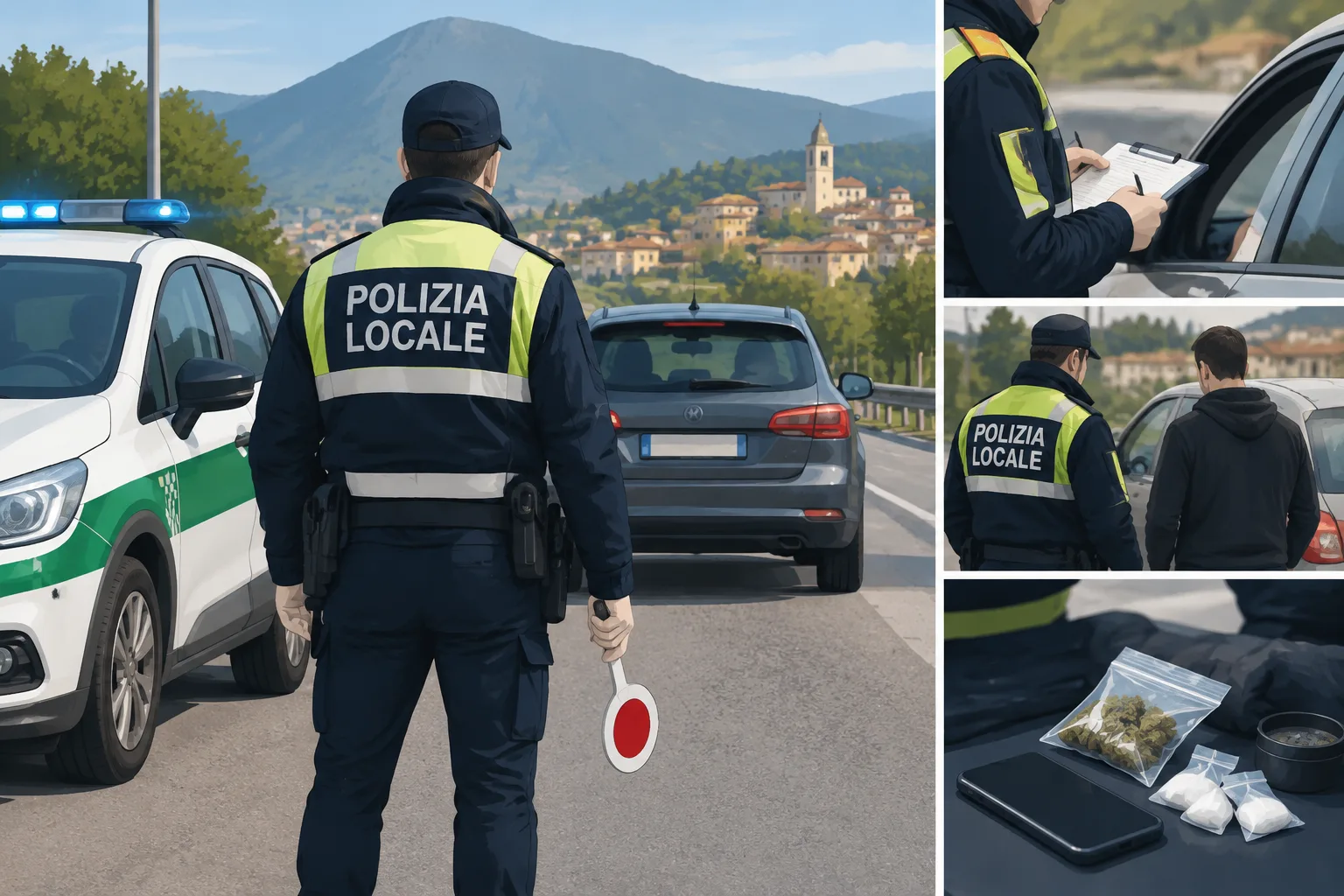 Controlli della Polizia locale in Valle Sabbia: multa, denuncia e segnalazione per droga