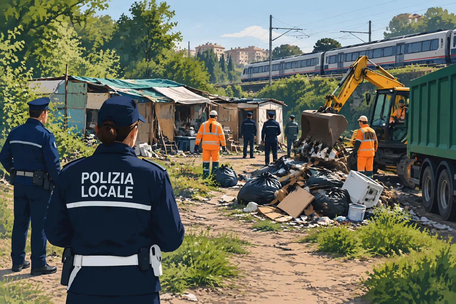 Smantellato un insediamento abusivo al Parco delle Valli: rimosse circa 80 tonnellate di rifiuti