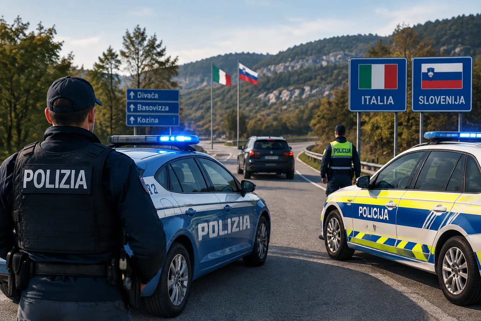 Esercitazione italo‑slovena sugli inseguimenti transfrontalieri nella zona di Basovizza
