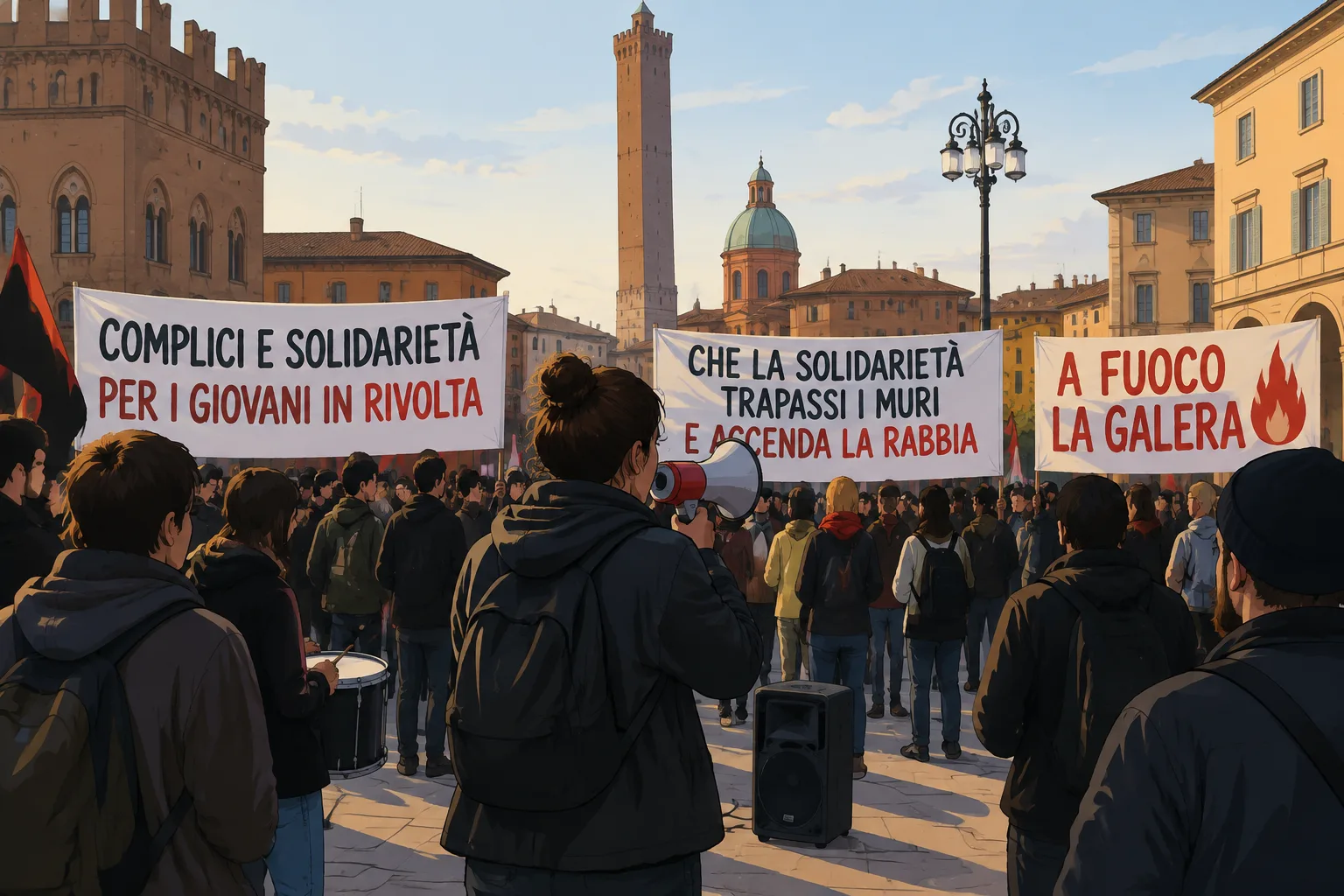 Presidio in piazza Galileo per i tre arrestati dopo gli scontri del 24 ottobre