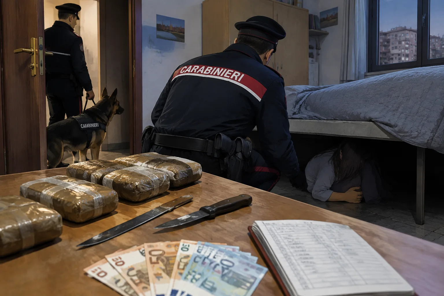 Scampia: 12enne trovata sola in un appartamento con 400 g di hashish, denunciata la madre