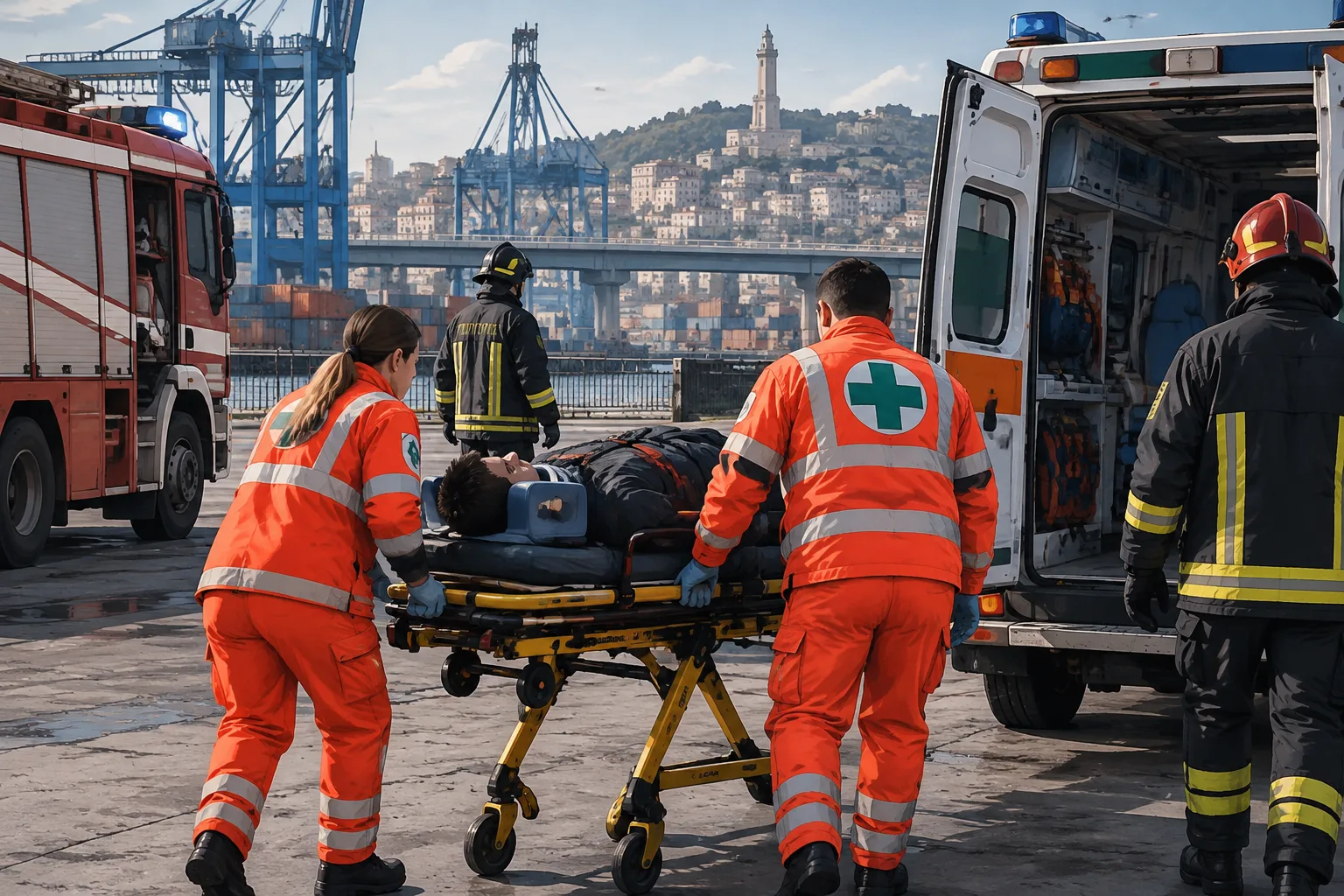 Giovane cade di circa tre metri nel retroporto di Ponte Colombo: trasportato al San Martino