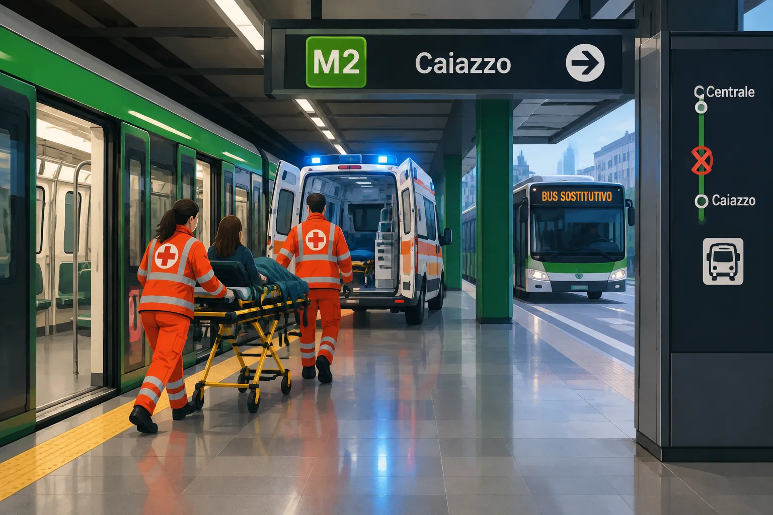 M2 sospesa tra Caiazzo e Centrale per soccorso a una donna di 36 anni