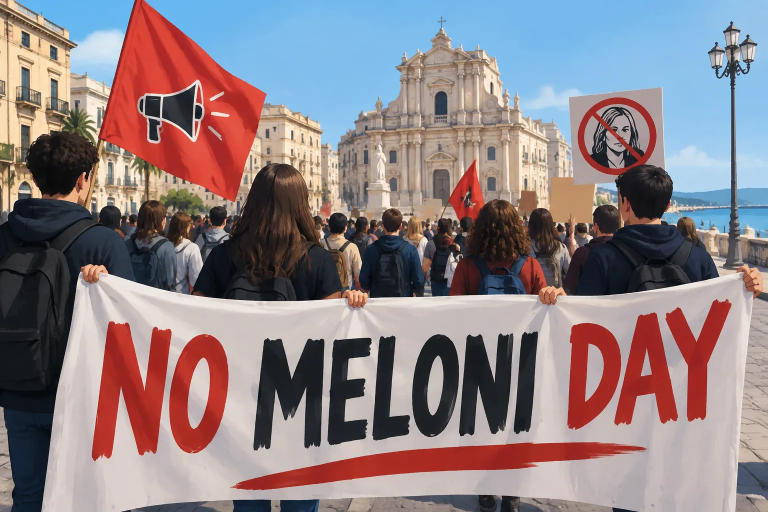 A Siracusa il corteo degli studenti per il 'No Meloni Day'