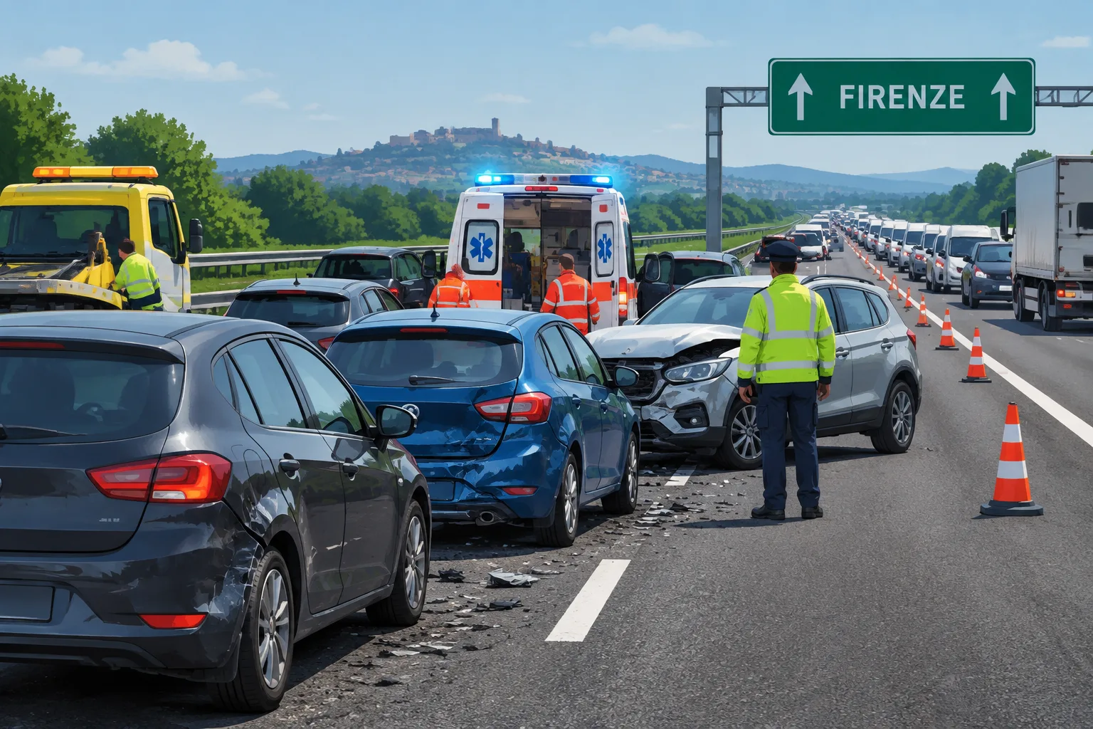 Due incidenti sulla A1 tra Anagni e la Diramazione: 10 auto coinvolte e oltre 10 km di coda