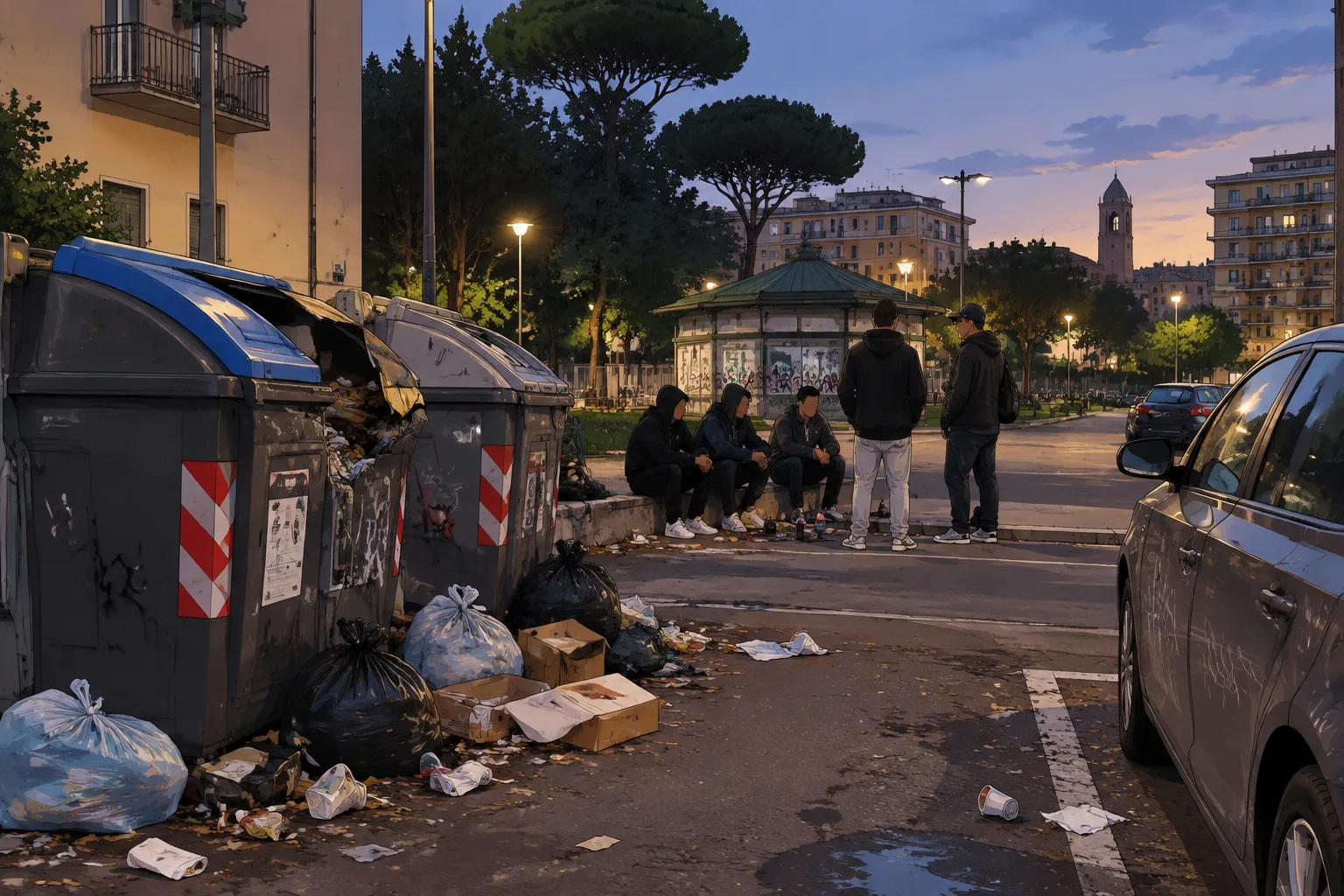 Novoli, rifiuti e bivacchi: residenti denunciano un peggioramento della situazione serale