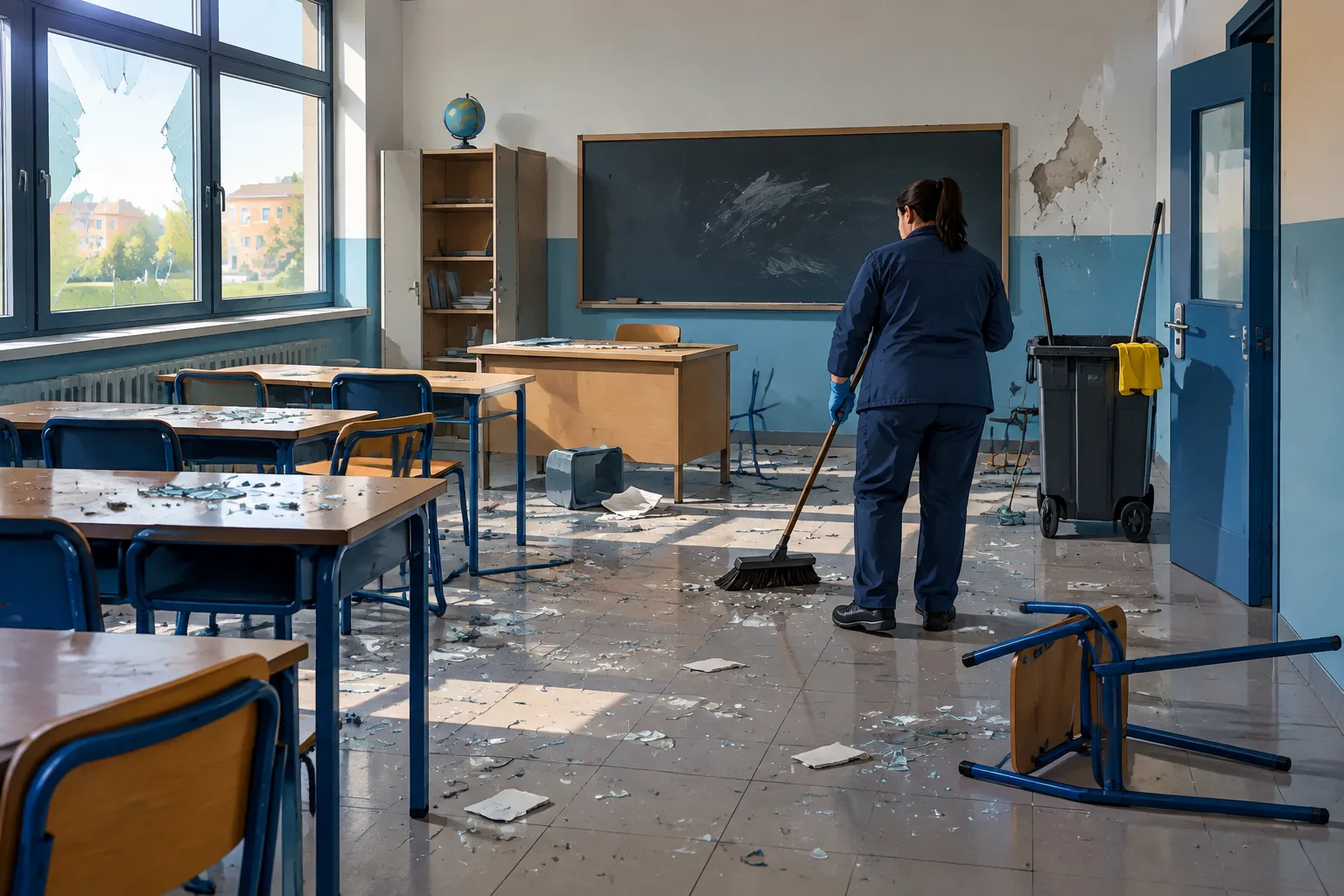 Atti vandalici all'Istituto Calipari di Villaggio Breda: alcune classi sospese, pulizia in corso