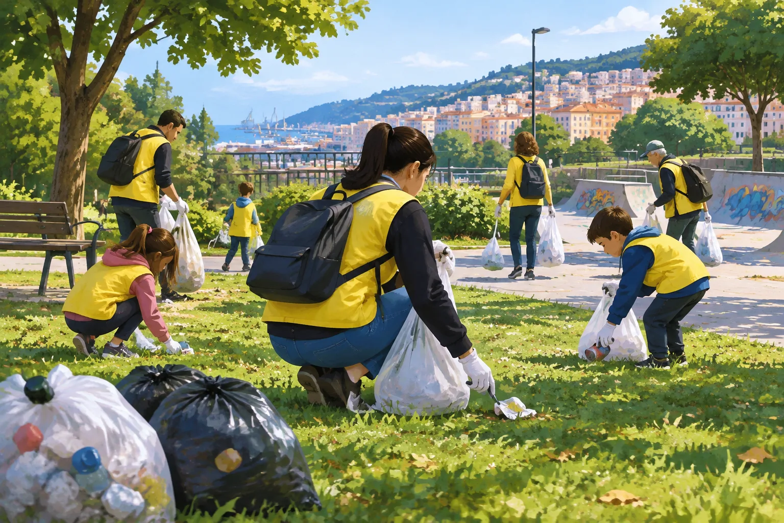 Sestri Ponente, trenta volontari raccolgono 18,2 kg di rifiuti ai Giardini Rodari