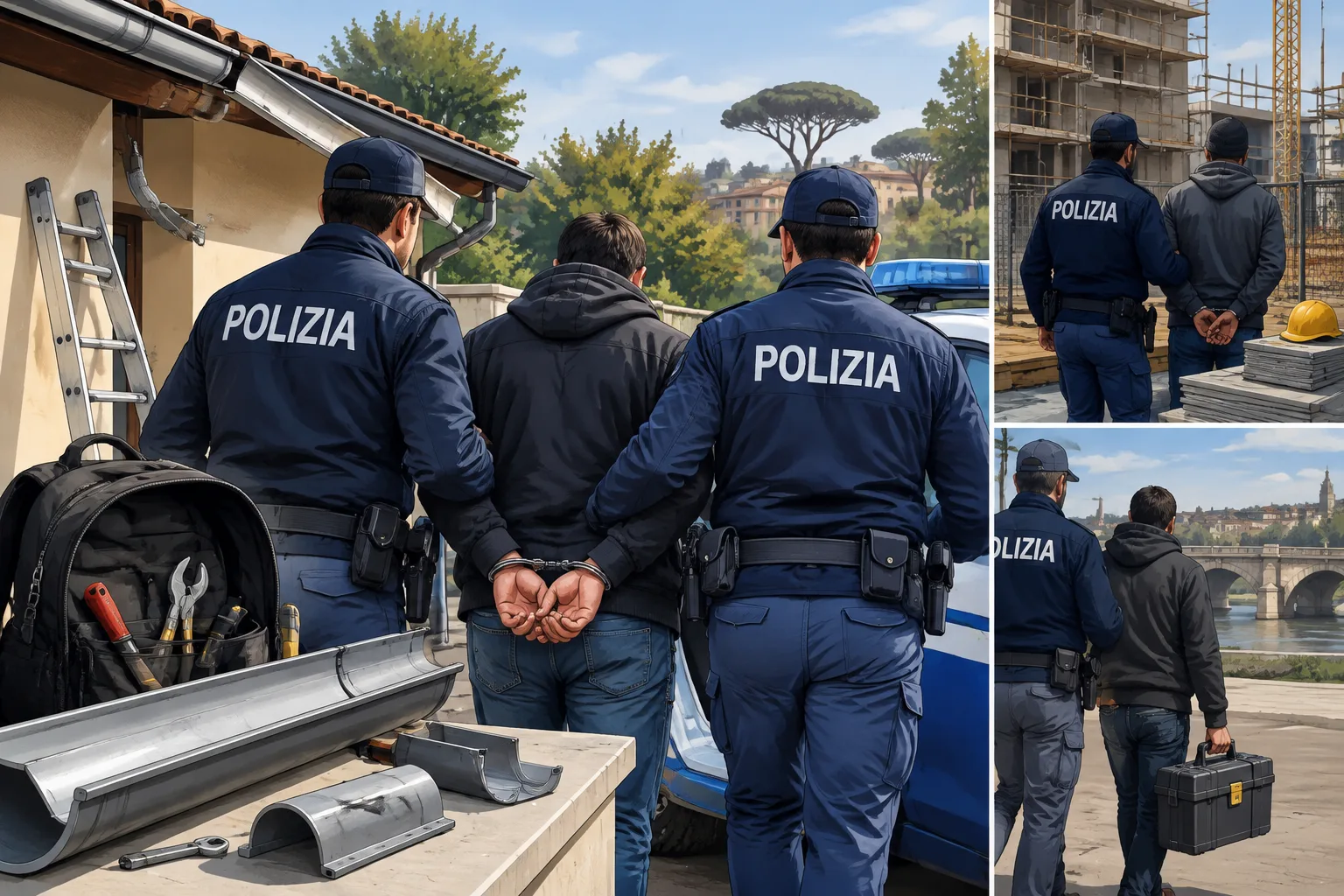 Arrestato a Roma Nord mentre smontava una grondaia in via Valdieri