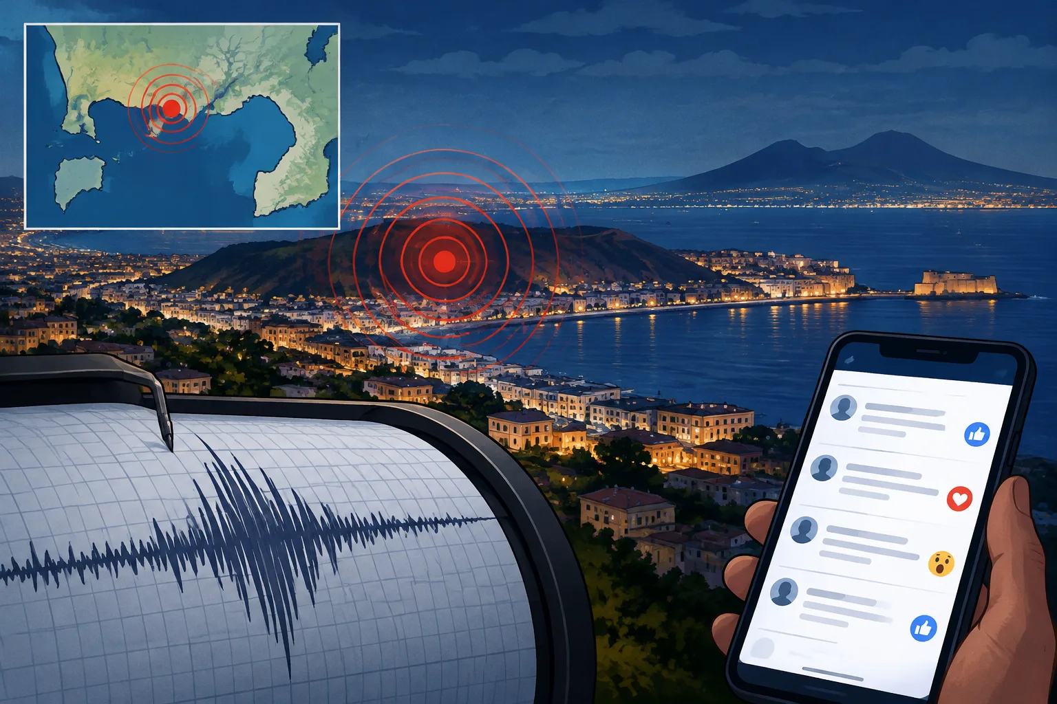 Scossa di magnitudo 2.8 nei Campi Flegrei la notte dell'8 ottobre