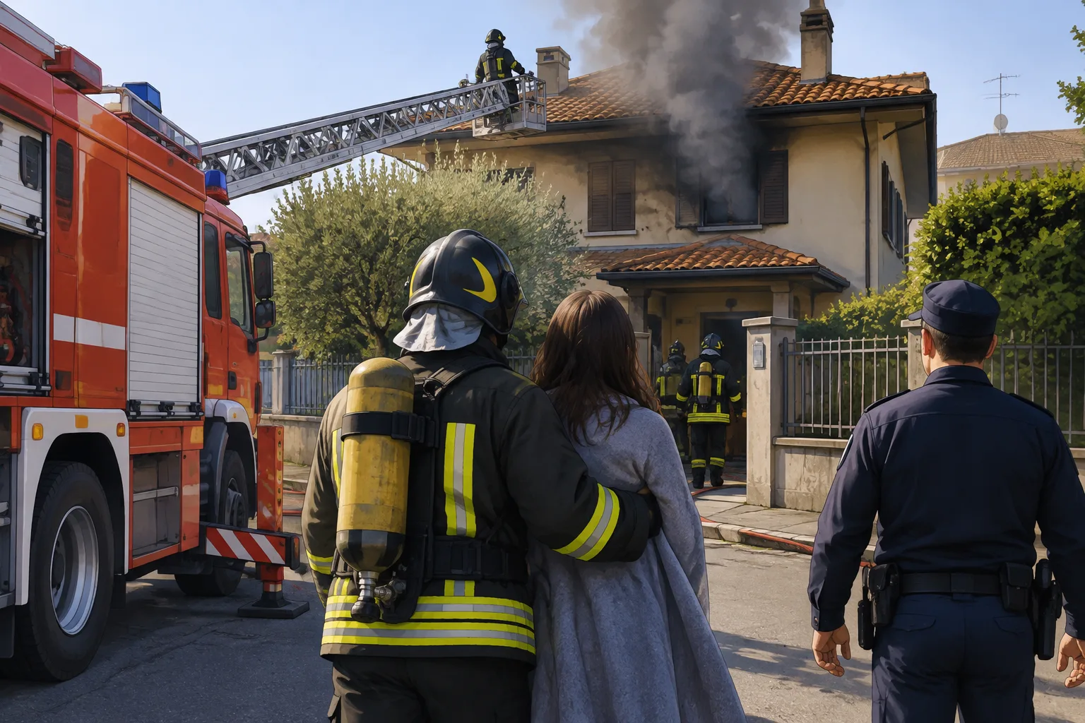 Incendio in una villetta a Ostia Antica: soccorsa una ragazza