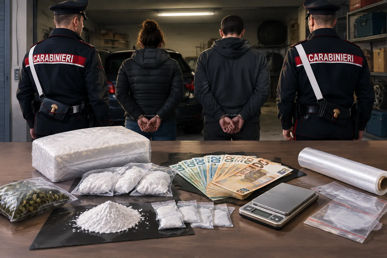 Gardone Val Trompia: marito e moglie arrestati, in garage sequestrati 340 grammi di cocaina