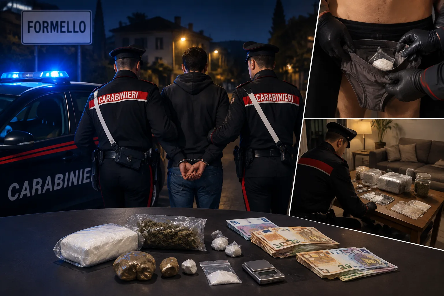 Formello, 31enne arrestato dopo il controllo notturno: droga nascosta negli slip