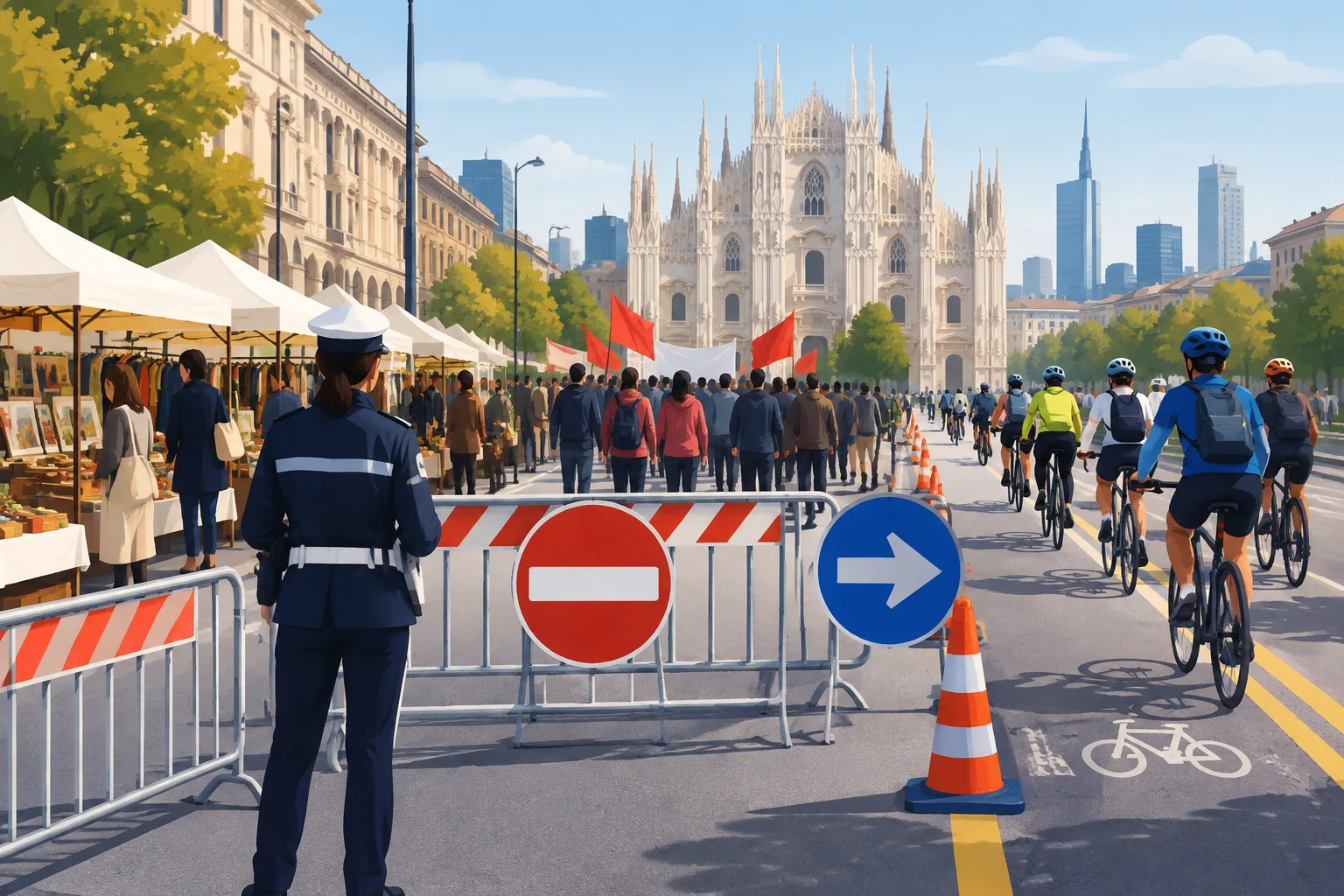 Milano, viabilità ridisegnata da cortei, fiere e una pedalata il 10 e 11 ottobre 2026