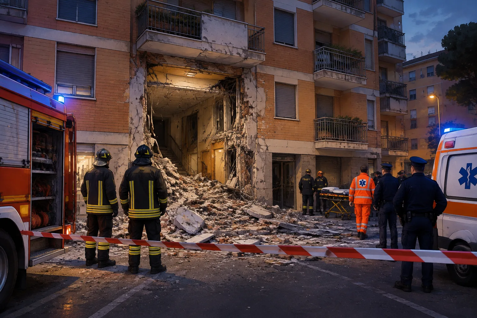 Ostia, esplosione davanti a un caseggiato popolare: ingresso distrutto