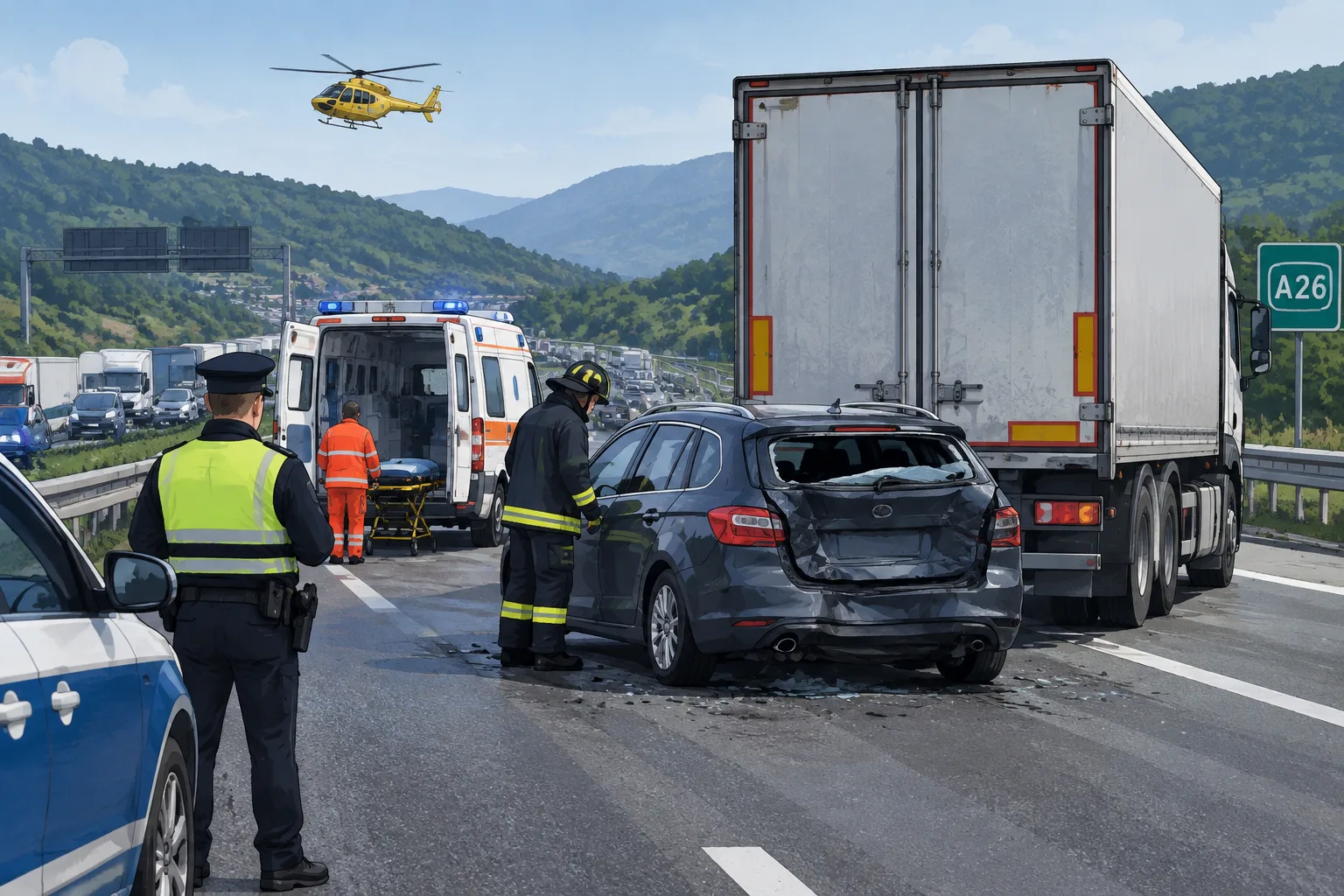 Tamponamento tra auto e tir sull'A26 tra Masone e Ovada: una vittima