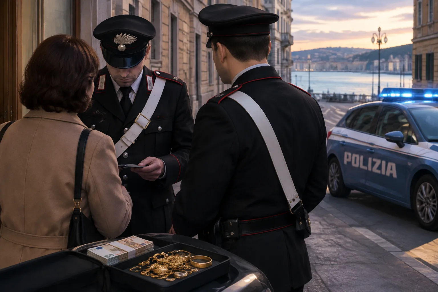 Trieste, truffa del falso carabiniere in via Giulia: sottratti 6.000 euro e circa mezzo chilo d'oro