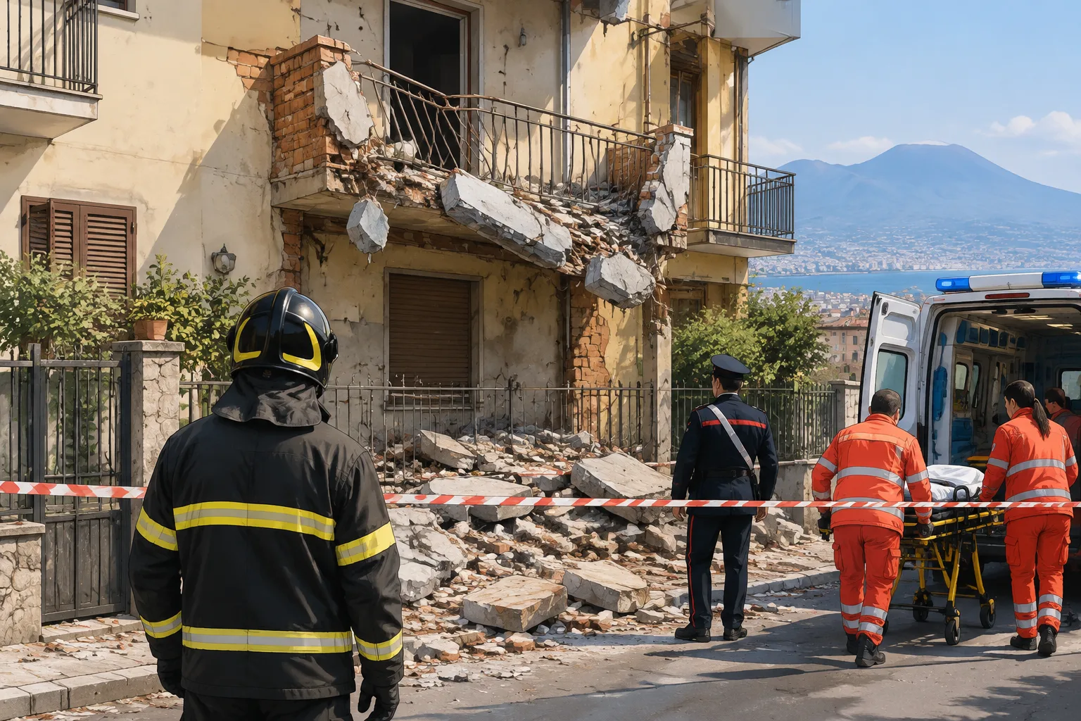 Crolla un balcone a Santa Maria la Carità: quattro feriti, due in codice rosso