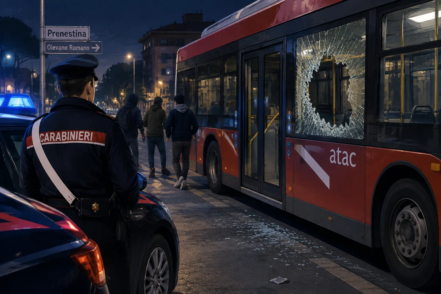 Vetro rotto e corsa interrotta: vandalizzato un bus Atac in via Prenestina