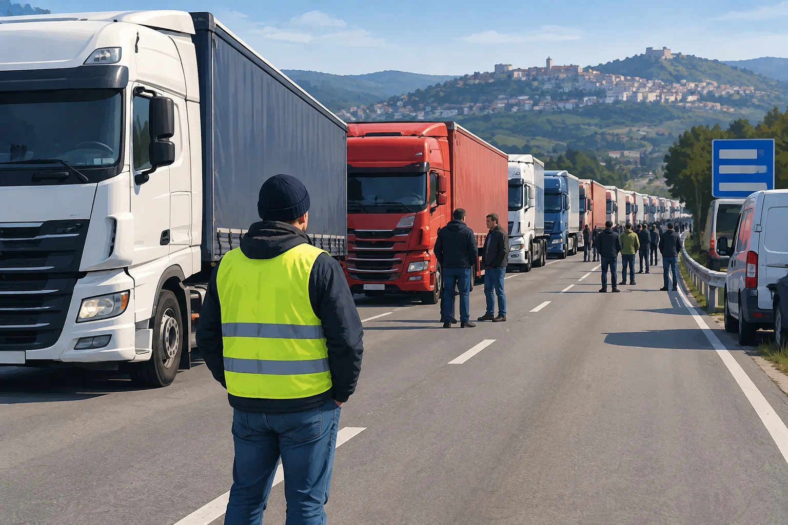 Proteste degli autotrasportatori, Tir in sosta sull’Appia: disagi anche alle porte di Benevento