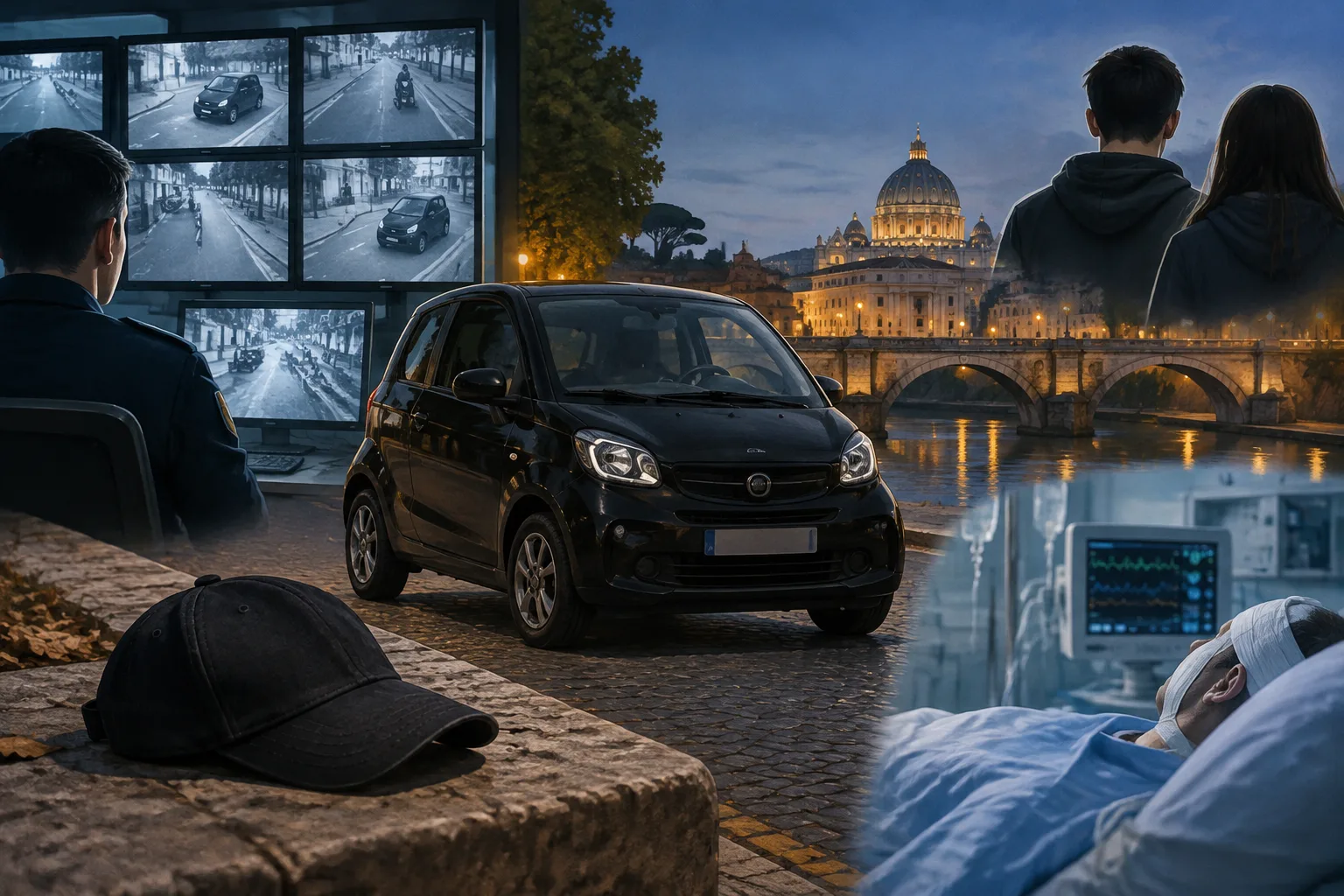 Microcar nera a Roma: indagini puntano su due giovani, Iacopini sottoposto a nuovo intervento