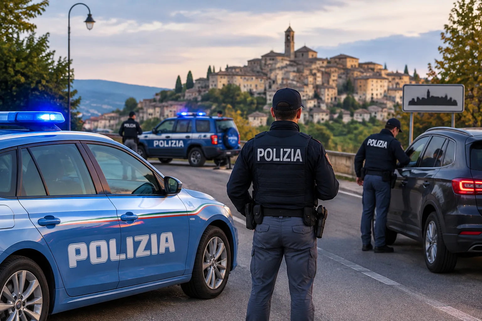 Giano dell'Umbria: controlli della polizia con pattuglie di Foligno e del reparto 'Umbria‑Marche'