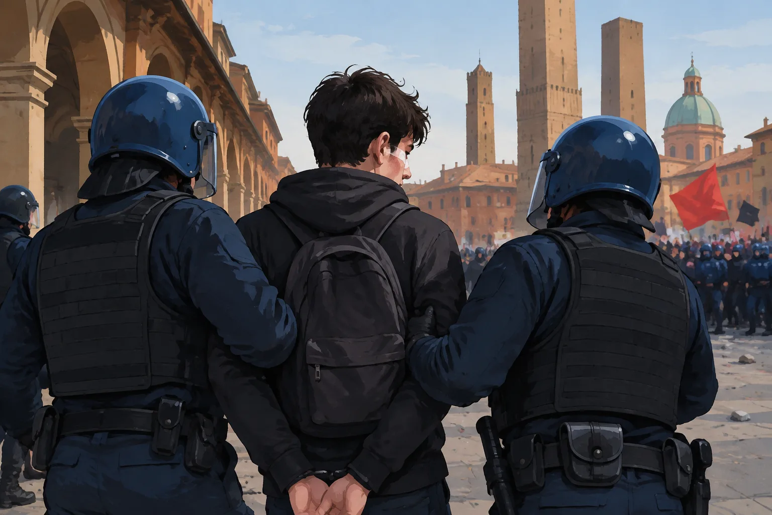 Convalidato l'arresto del 21enne coinvolto negli scontri a Bologna; esclusa la gravità indiziaria per la resistenza al fermo