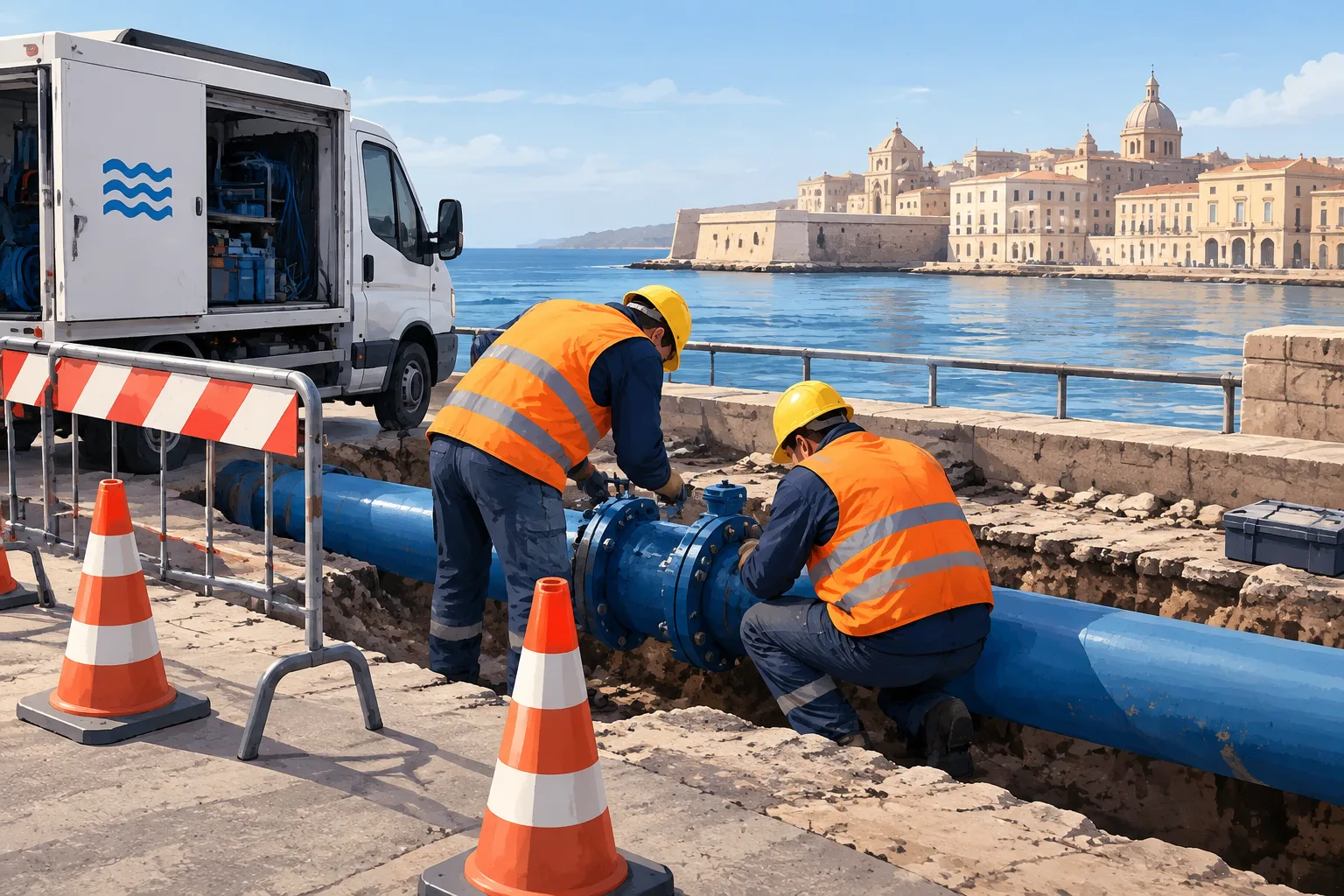 Siracusa: rottura di una condotta, possibili disagi idrici per Ortigia e la Borgata