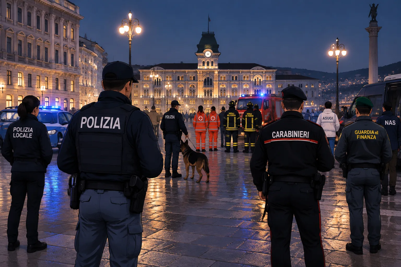 Trieste: servizio straordinario in piazza Libertà, controllate e identificate decine di persone