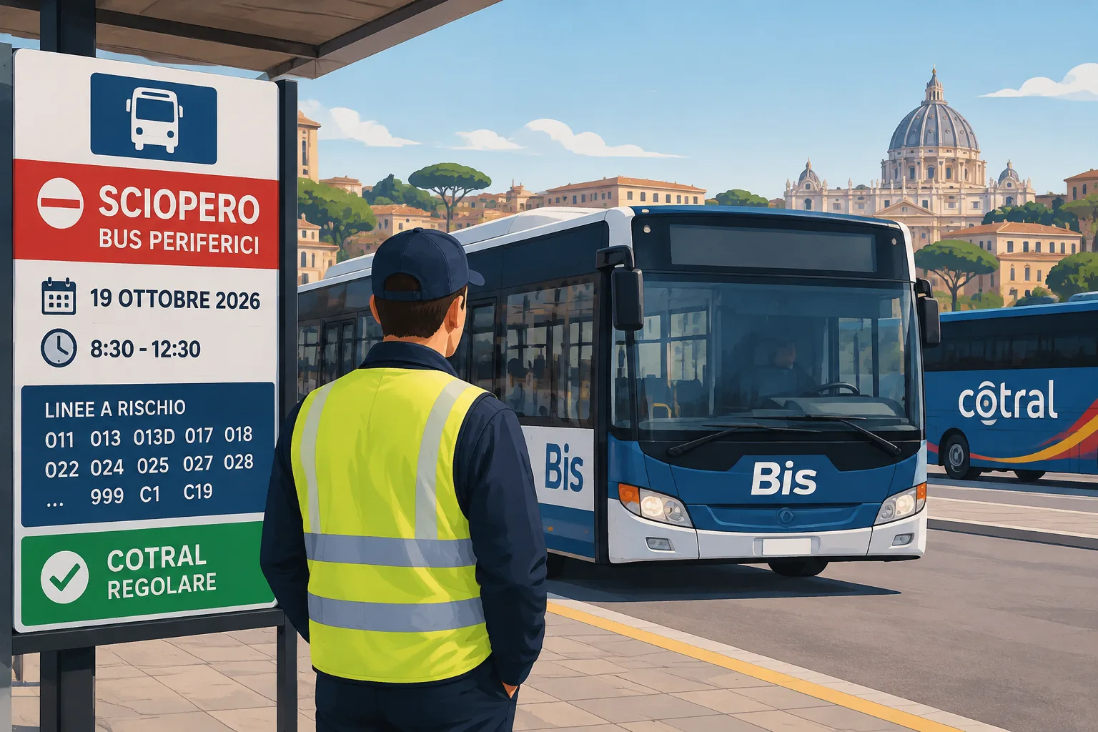 Sciopero dei bus periferici a Roma: quattro ore di stop per gli autisti Bis il 19 ottobre